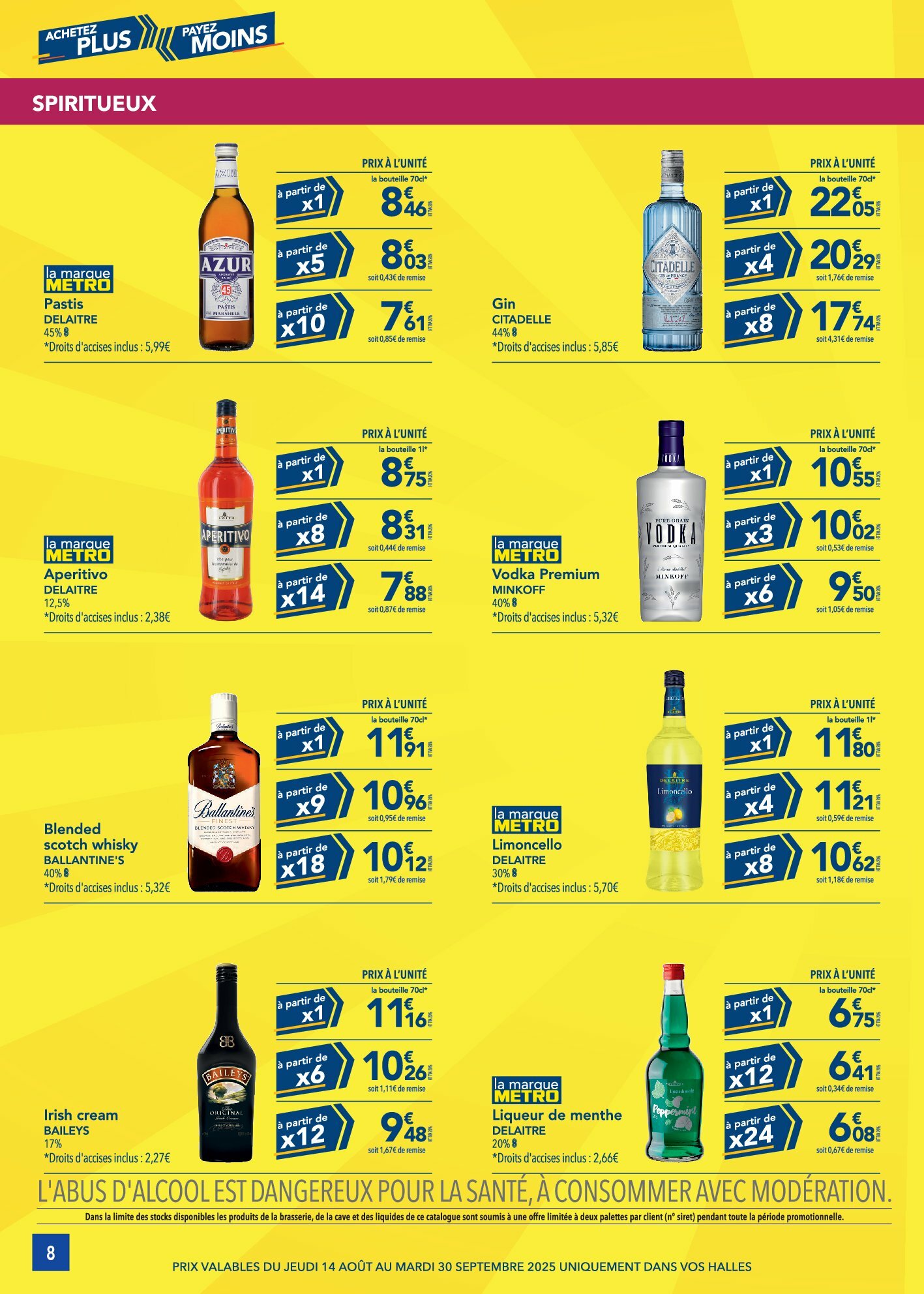 metro - Catalogue Metro - Achetez plus, Payez moins valable du 14/08 au 30/09 - page: 8