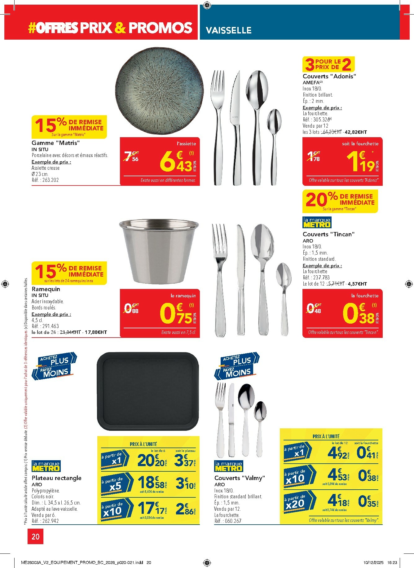 metro - Catalogue Metro - Offres Prix & Promos Equipement valable du 05/01 au 28/01 - page: 20