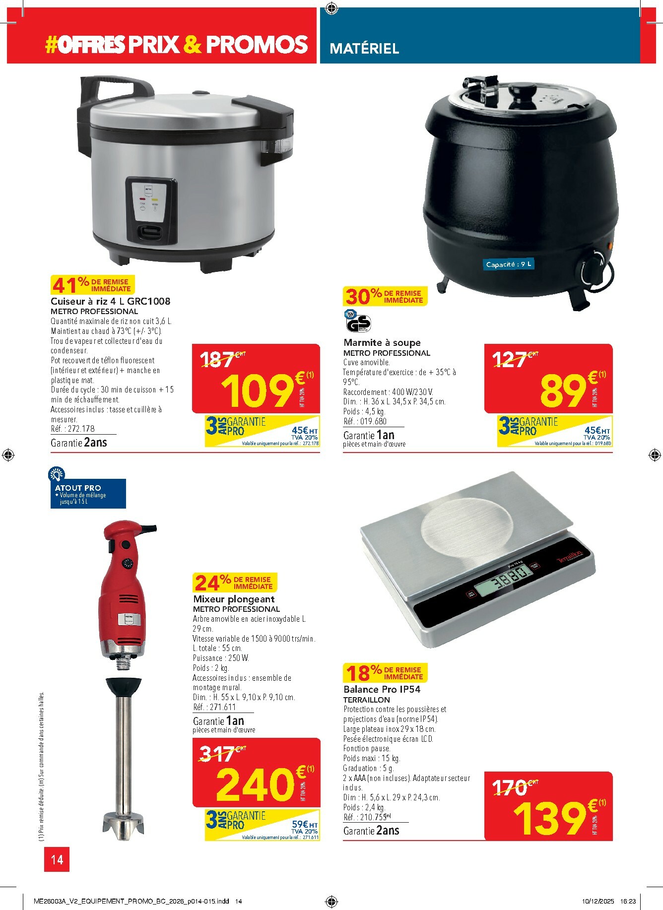 metro - Catalogue Metro - Offres Prix & Promos Equipement valable du 05/01 au 28/01 - page: 14