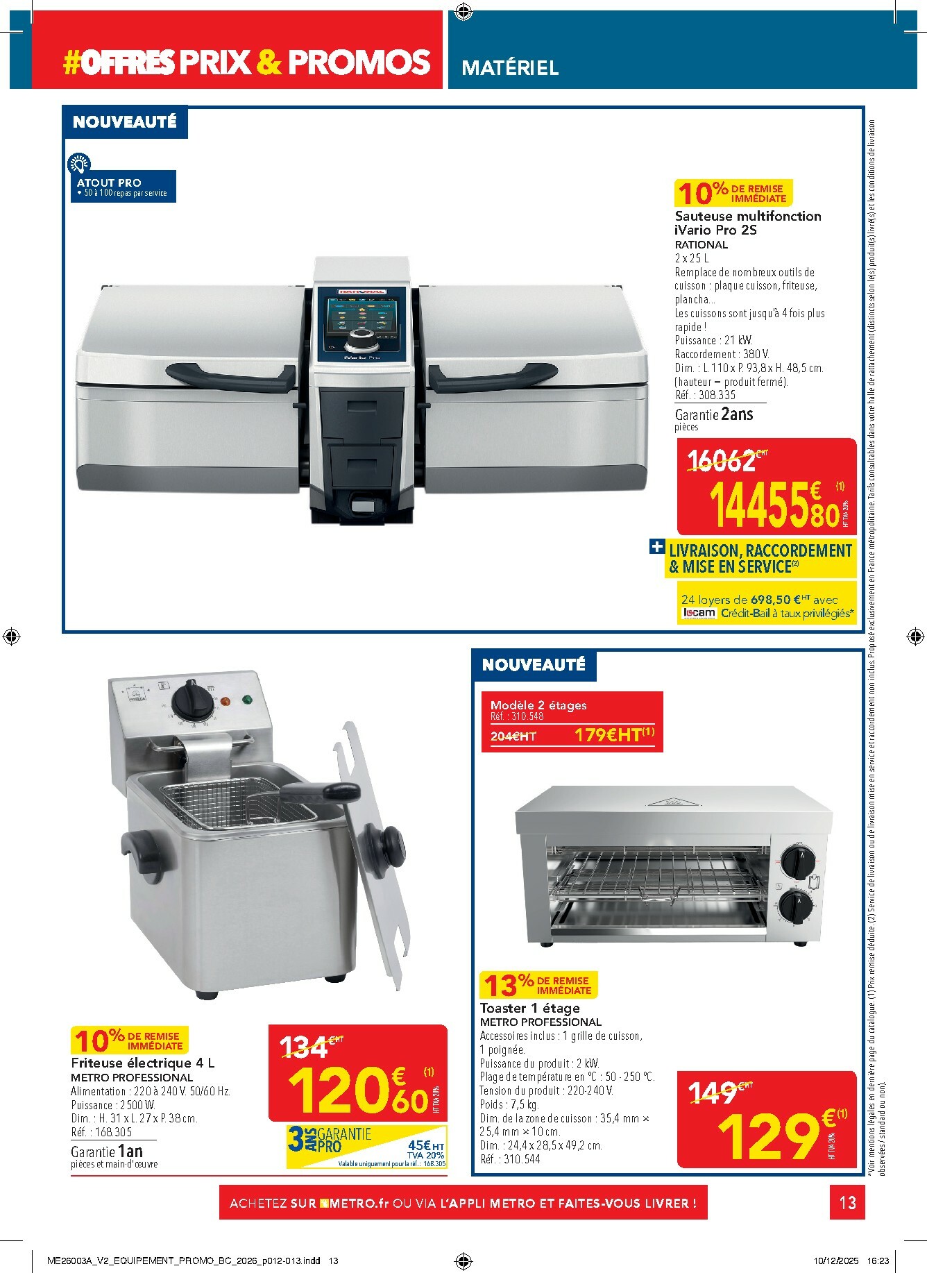 metro - Catalogue Metro - Offres Prix & Promos Equipement valable du 05/01 au 28/01 - page: 13