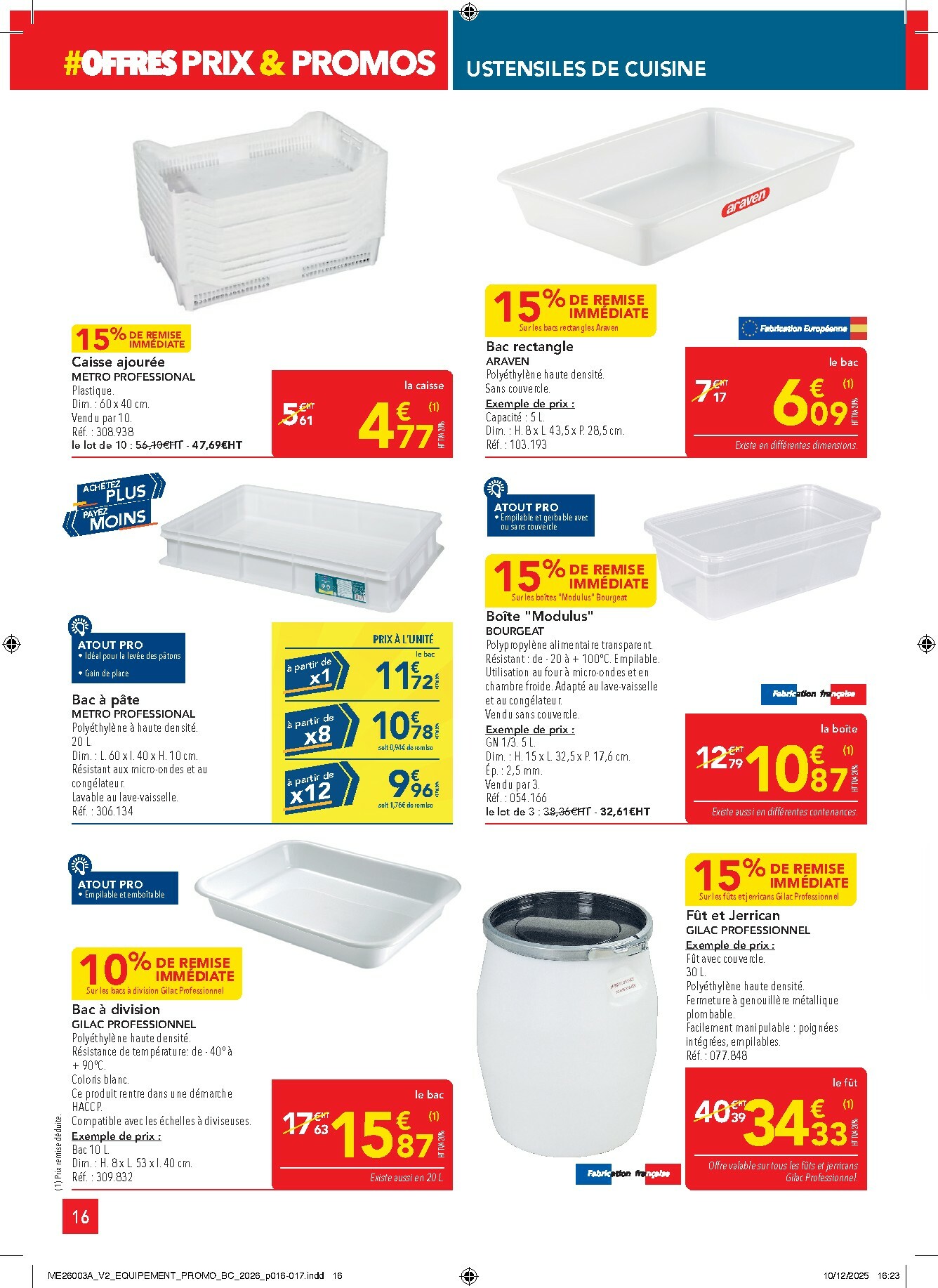 metro - Catalogue Metro - Offres Prix & Promos Equipement valable du 05/01 au 28/01 - page: 16