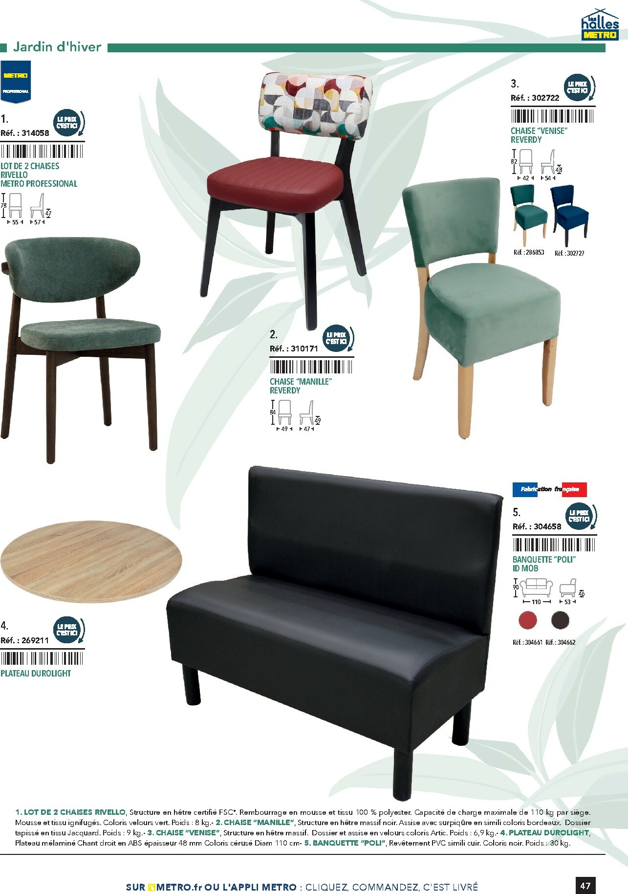 metro - Catalogue Metro - #Terrasse&salle valable du 28/01 au 31/12 - page: 47