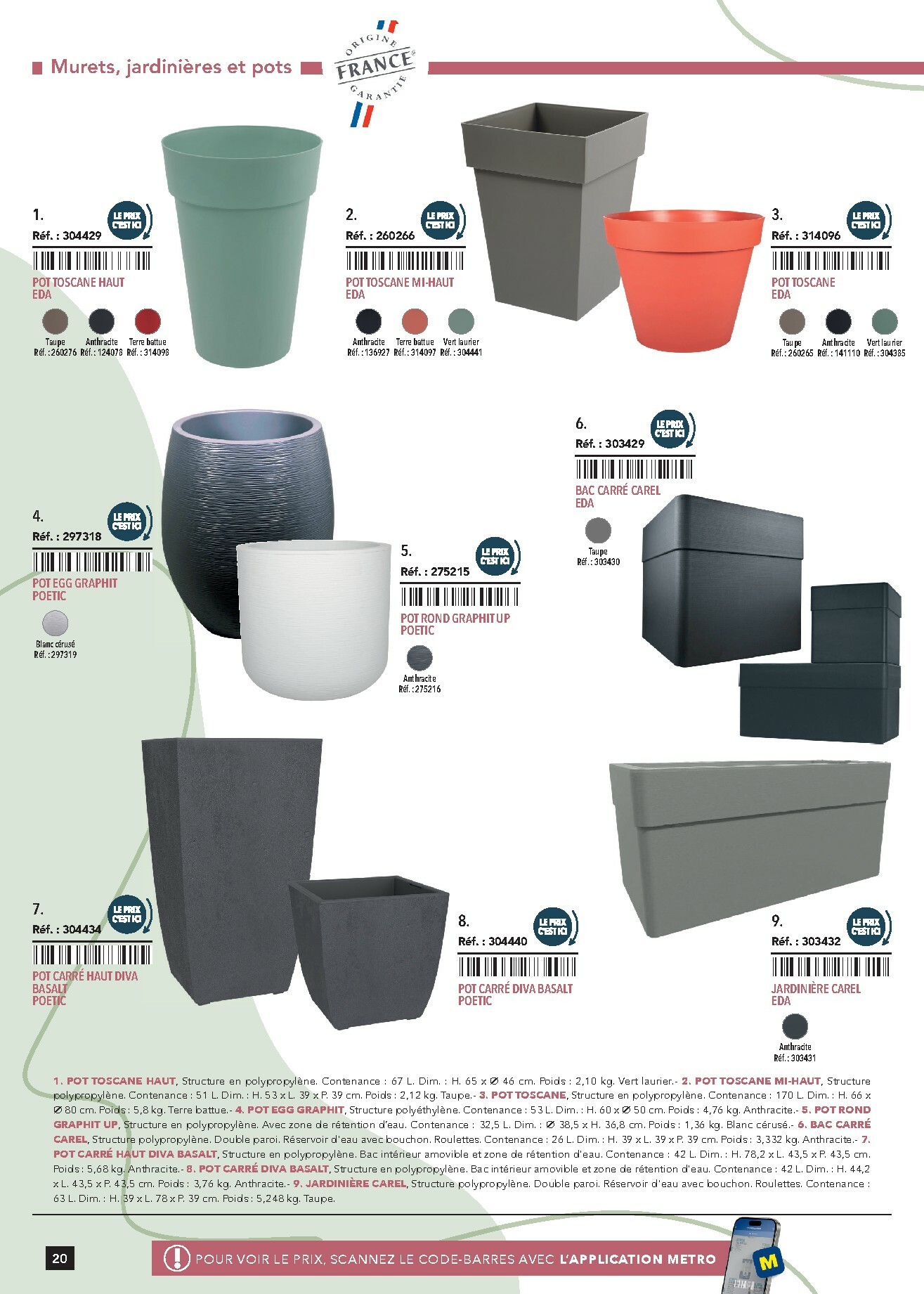 metro - Catalogue Metro - #Terrasse&salle valable du 28/01 au 31/12 - page: 20