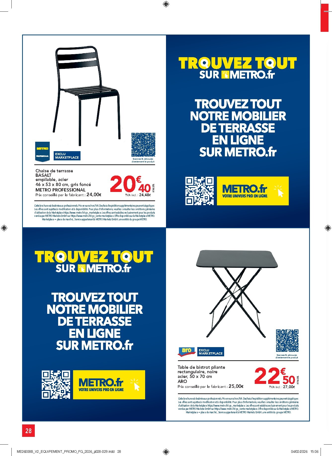metro - Catalogue Metro - Offres Prix & Promos Equipement valable du 26/02/2026 au 25/03/2026 - page: 28
