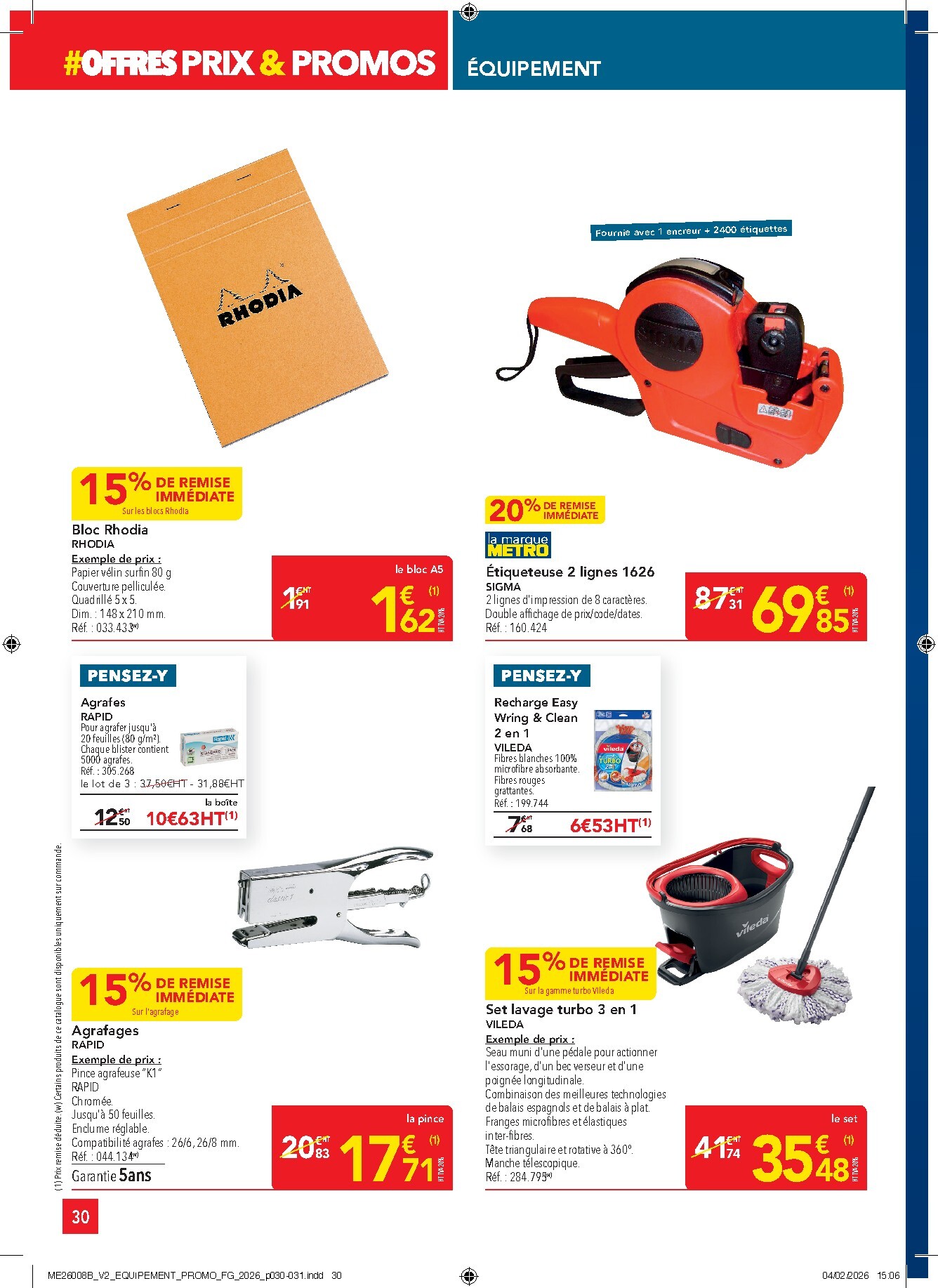metro - Catalogue Metro - Offres Prix & Promos Equipement valable du 26/02/2026 au 25/03/2026 - page: 30