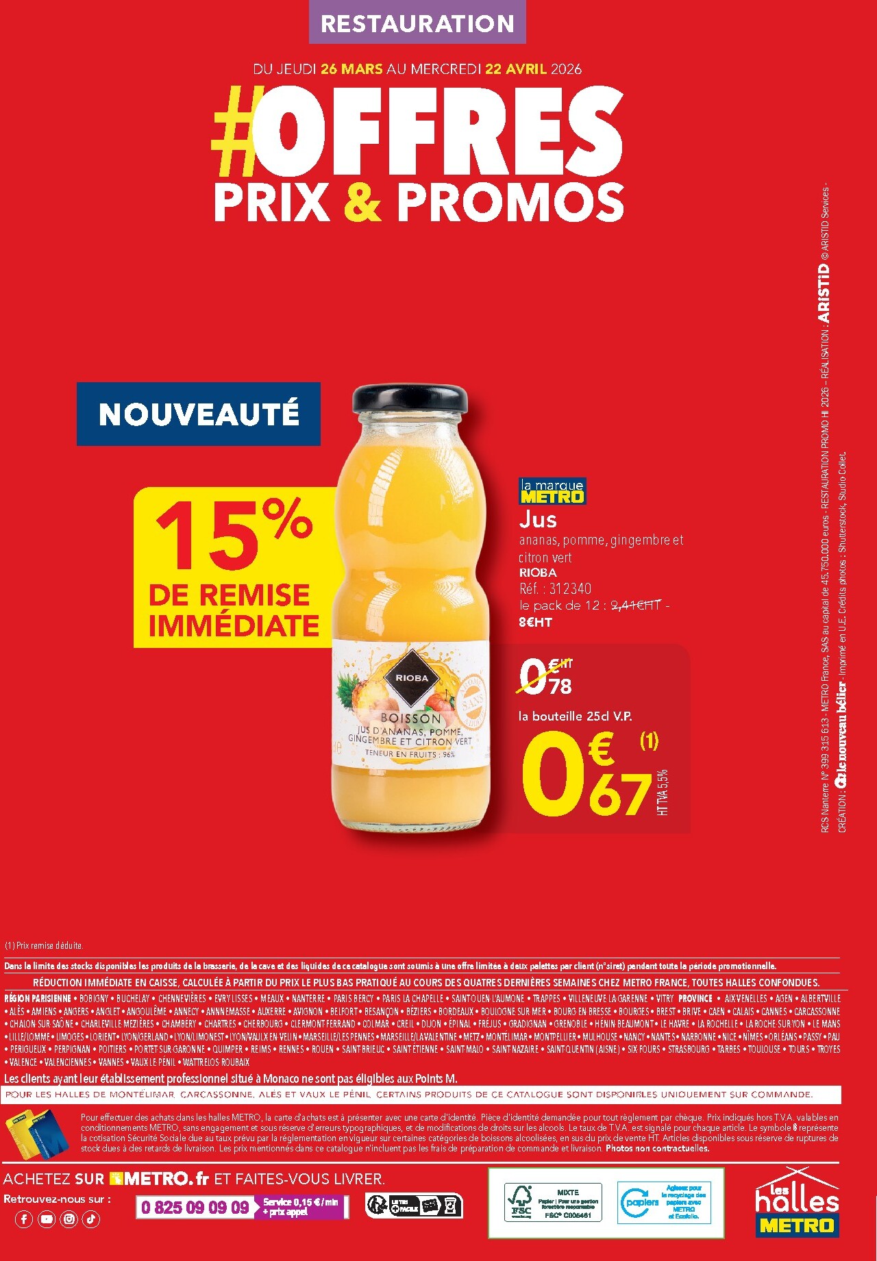 metro - Catalogue Metro - Offres Prix & Promos Restauration valable du 26/03/2026 au 22/04/2026 - page: 52