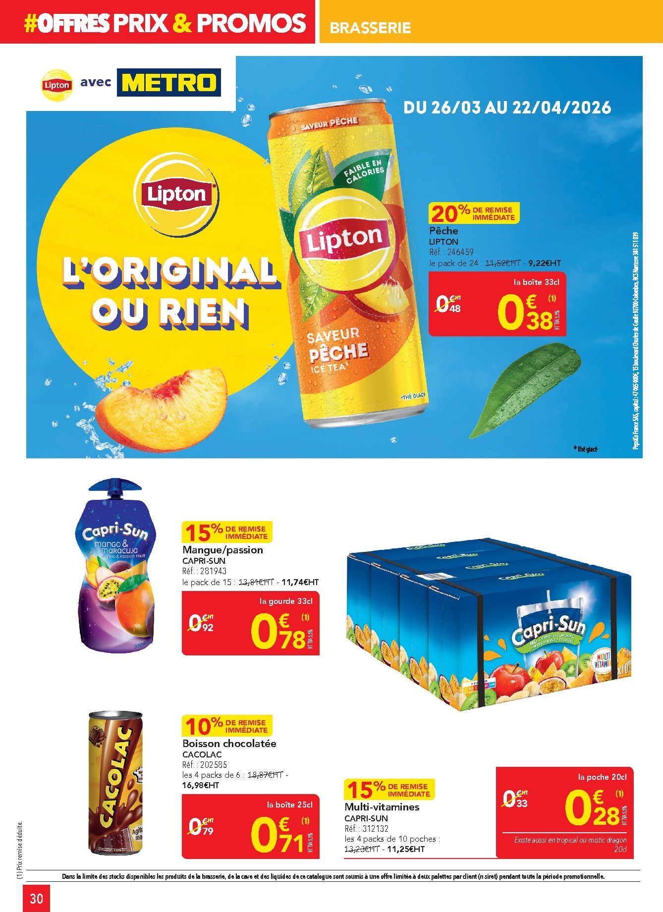 metro - Catalogue Metro - Offres Prix & Promos Restauration valable du 26/03/2026 au 22/04/2026 - page: 30