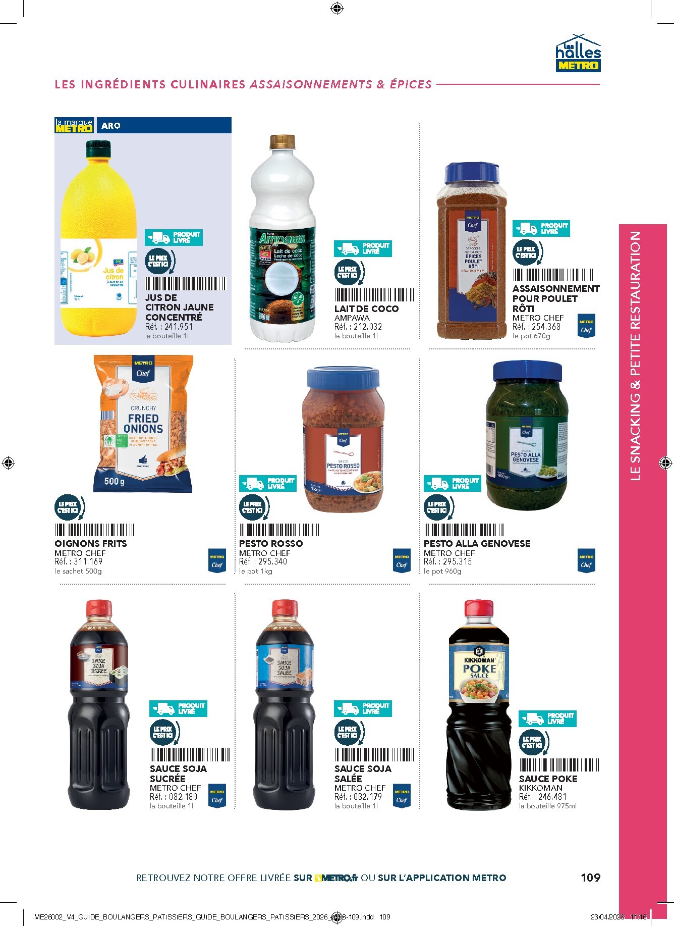 metro - Current Metro - #Boulangers Pâtissiers leaflet valid from de jeudi 30/04/2026 to de jeudi 31/12/2026 - page: 109
