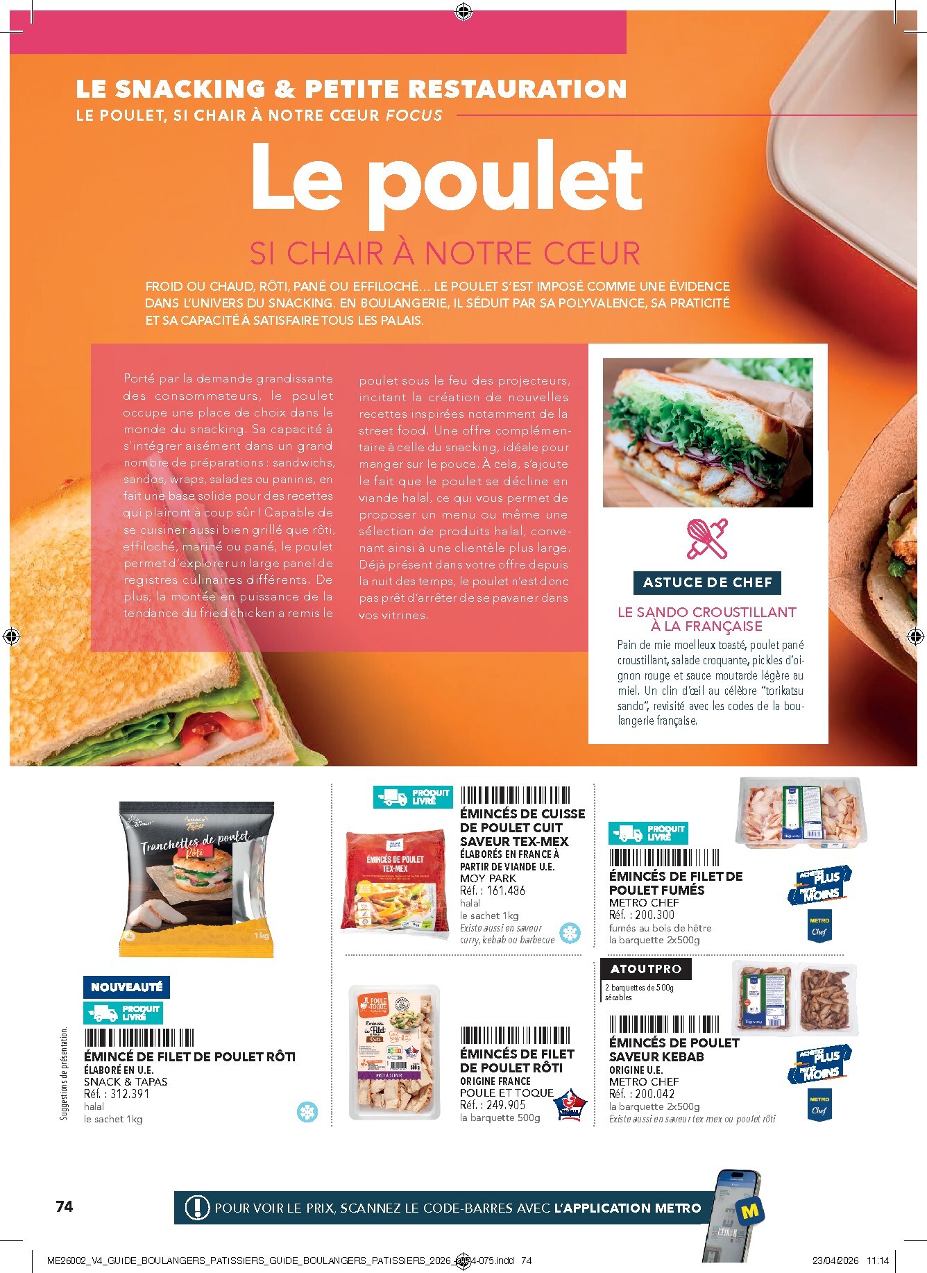 metro - Current Metro - #Boulangers Pâtissiers leaflet valid from de jeudi 30/04/2026 to de jeudi 31/12/2026 - page: 74