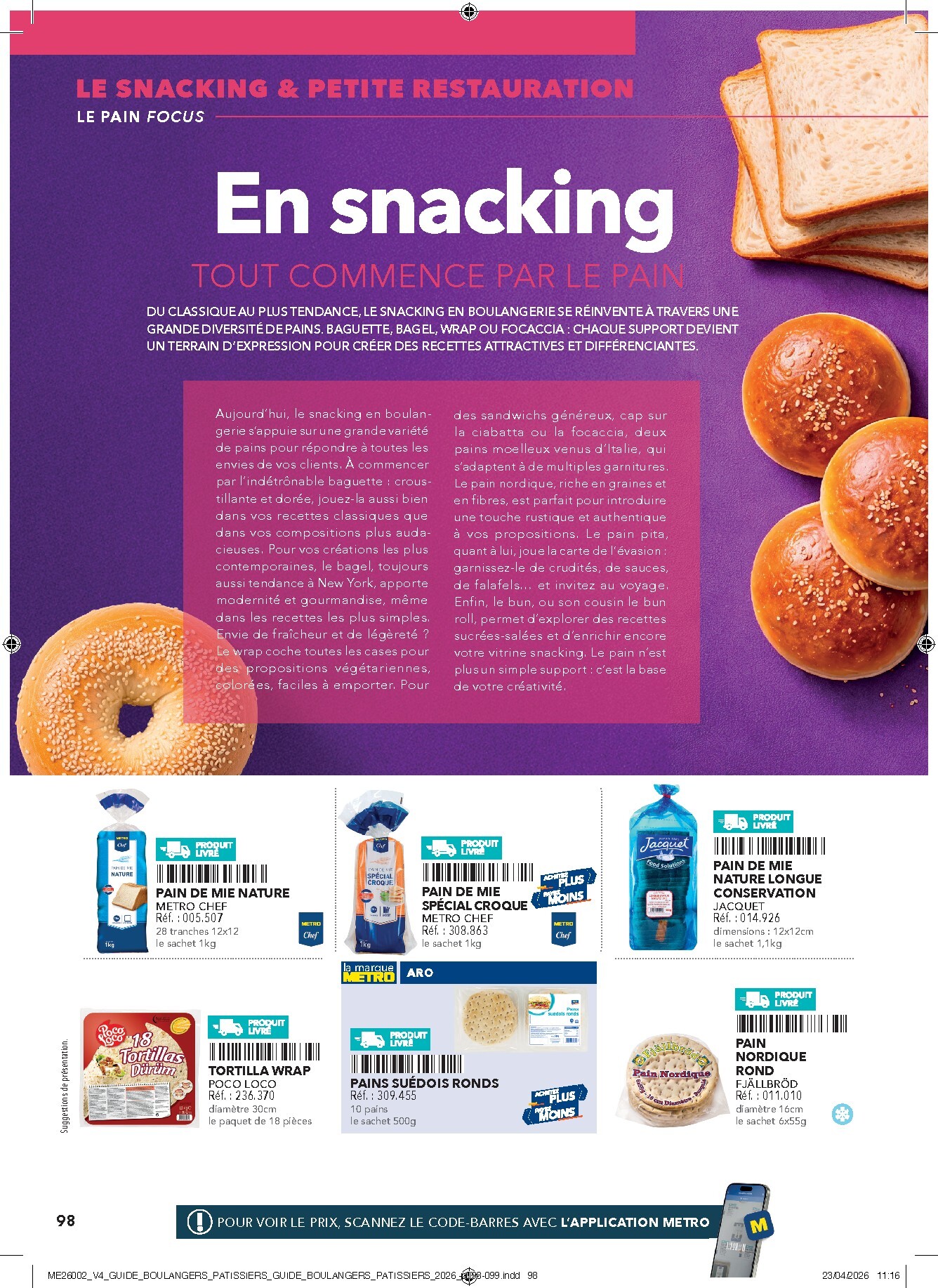 metro - Current Metro - #Boulangers Pâtissiers leaflet valid from de jeudi 30/04/2026 to de jeudi 31/12/2026 - page: 98