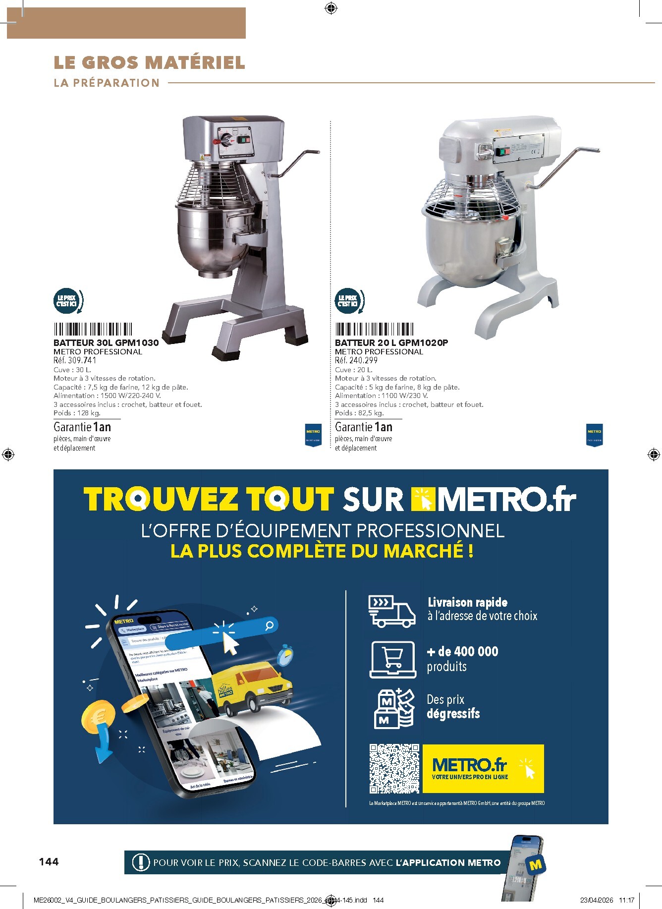 metro - Current Metro - #Boulangers Pâtissiers leaflet valid from de jeudi 30/04/2026 to de jeudi 31/12/2026 - page: 144
