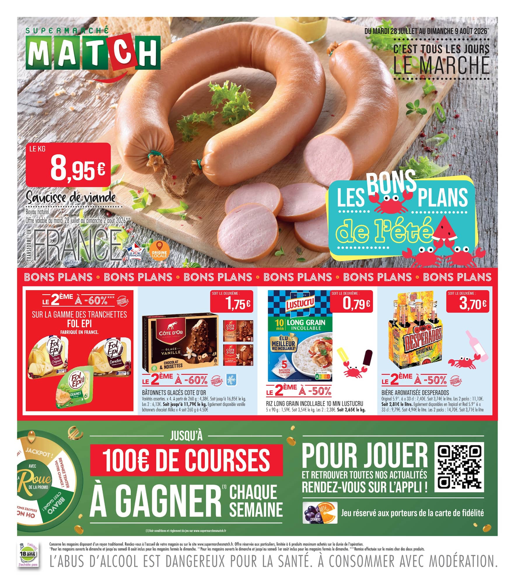 match - Flyer Match pour la semaine prochaine du du mardi 28/07/2026 au du dimanche 09/08/2026