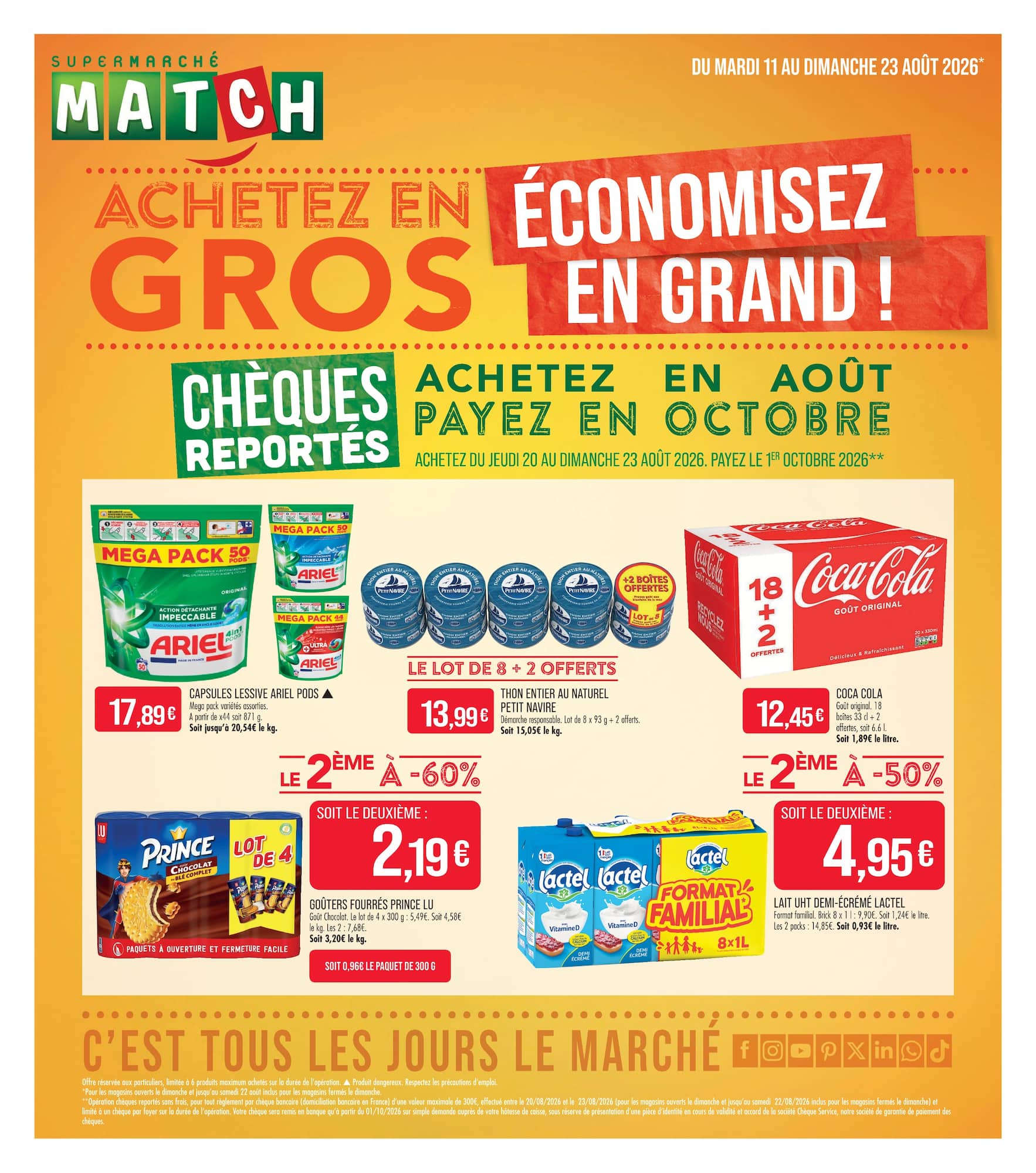 match - Flyer Match pour la semaine prochaine du du mardi 11/08/2026 au du dimanche 23/08/2026