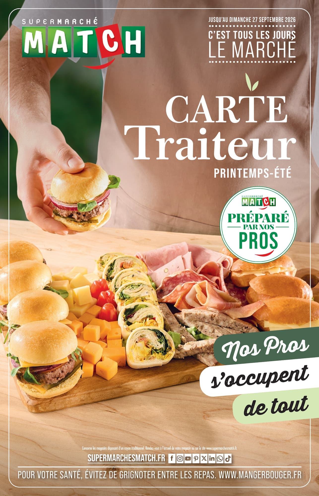 match - Current Match - Carte Traiteur leaflet valid from du mardi 31/03/2026 to du dimanche 27/09/2026