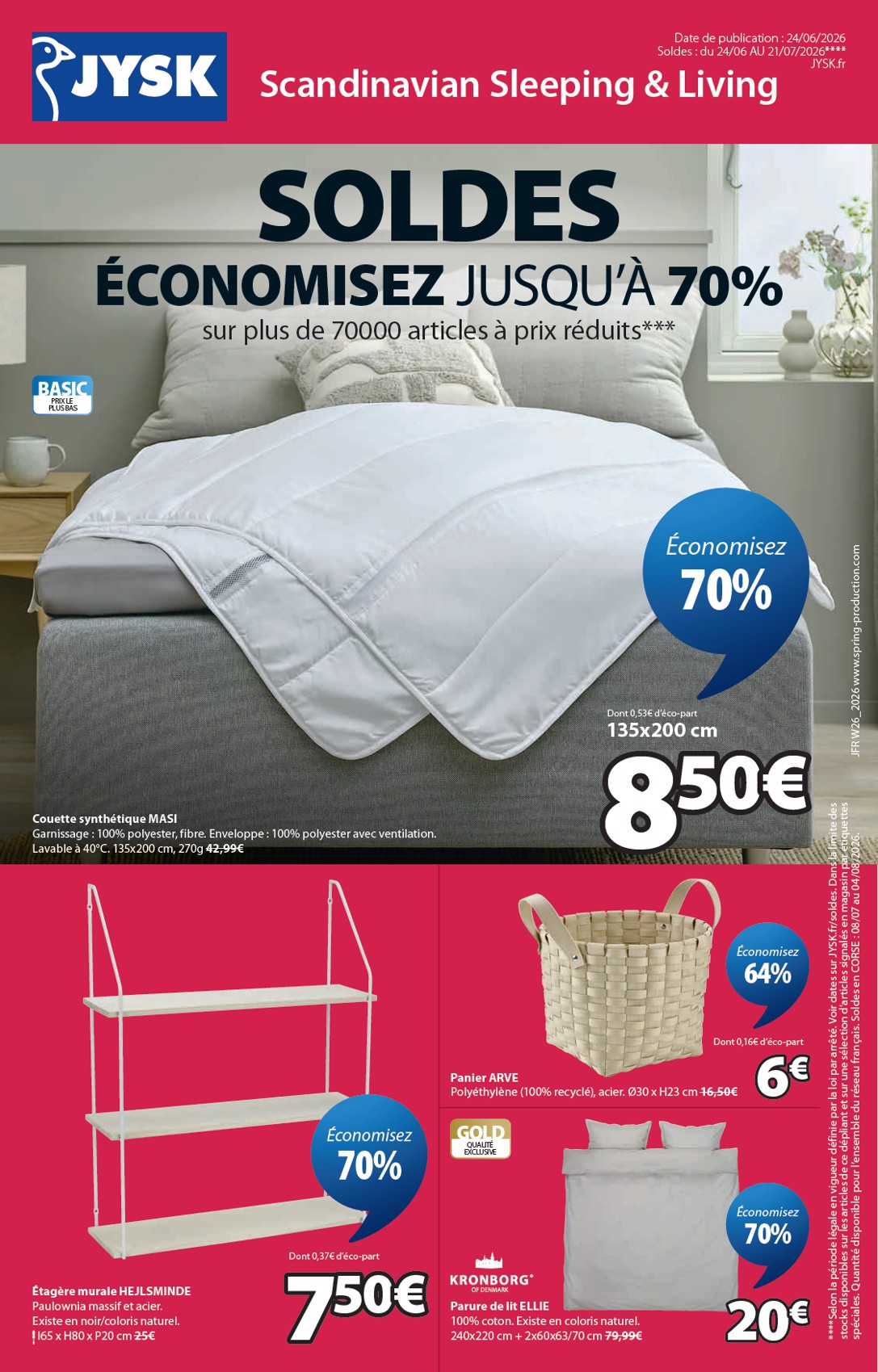 jysk - Current JYSK - Offres exceptionnelles leaflet valid from du mercredi 24/06/2026 to du mardi 21/07/2026
