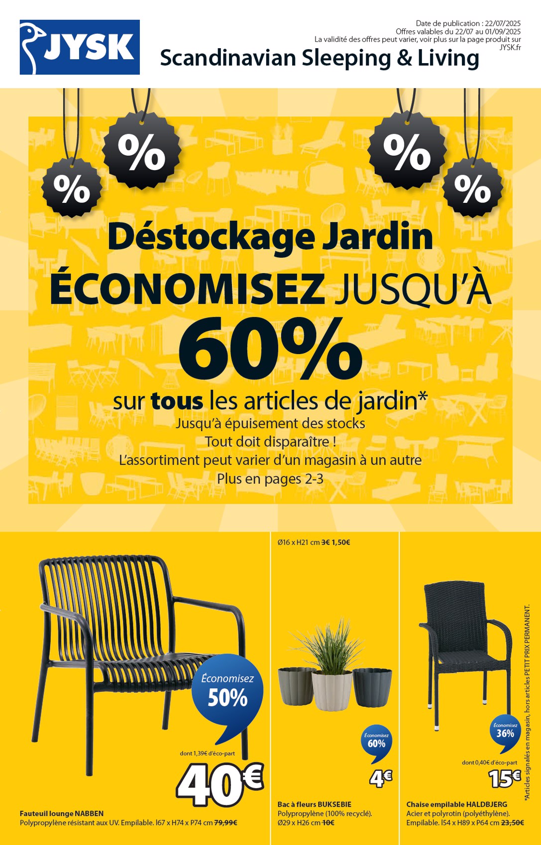 jysk - Catalogue JYSK valable du 22/07 au 01/09 - page: 1