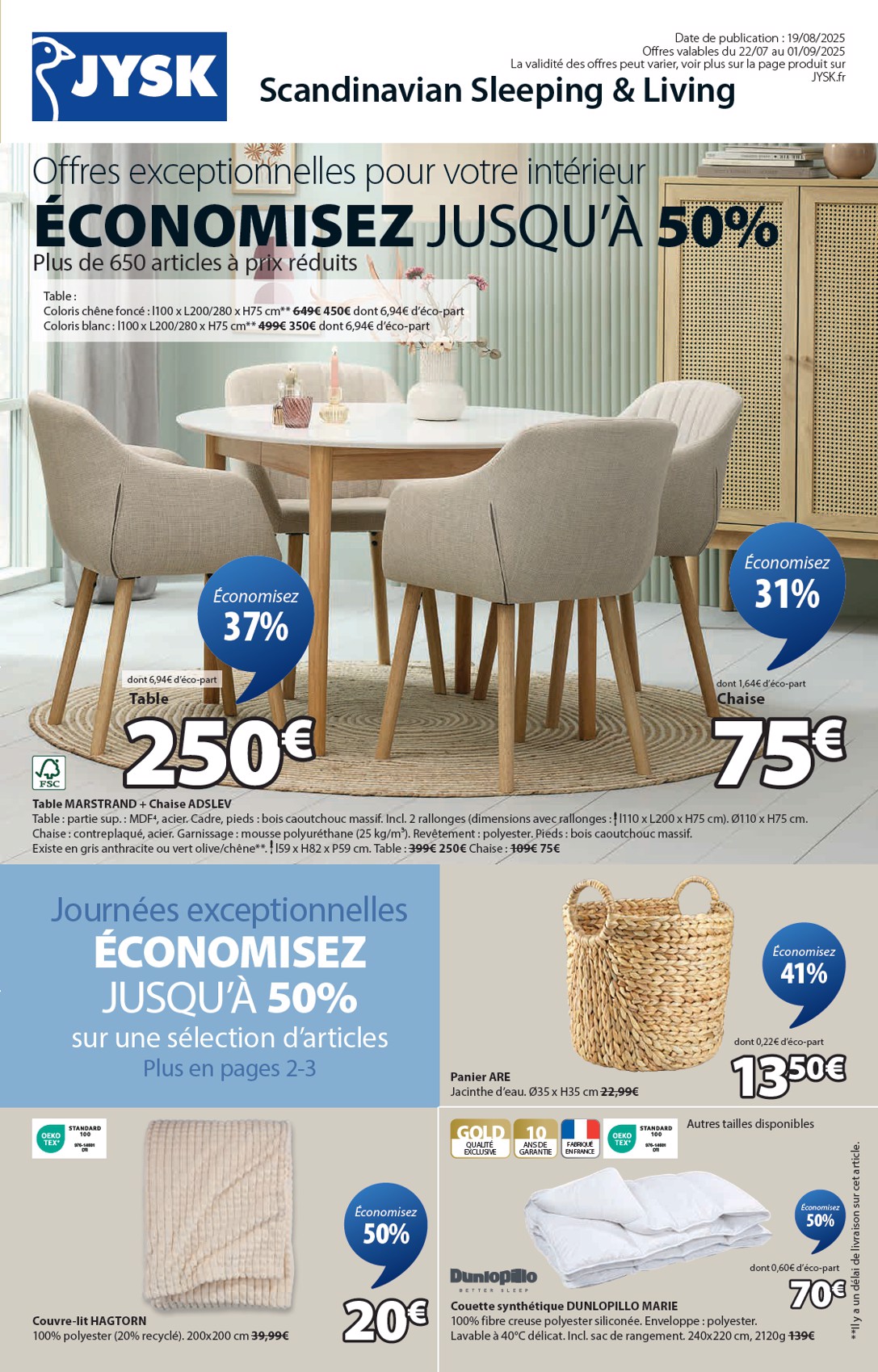 jysk - Catalogue JYSK valable du 19/08 au 01/09