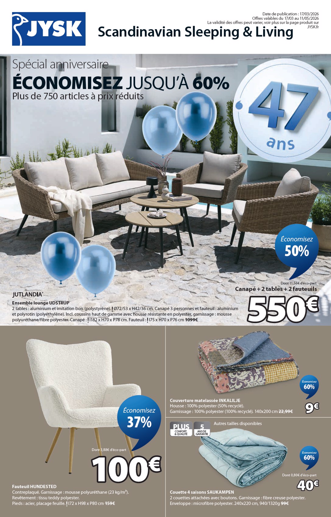 jysk - Catalogue JYSK valable du 17/03/2026 au 11/05/2026 - page: 1