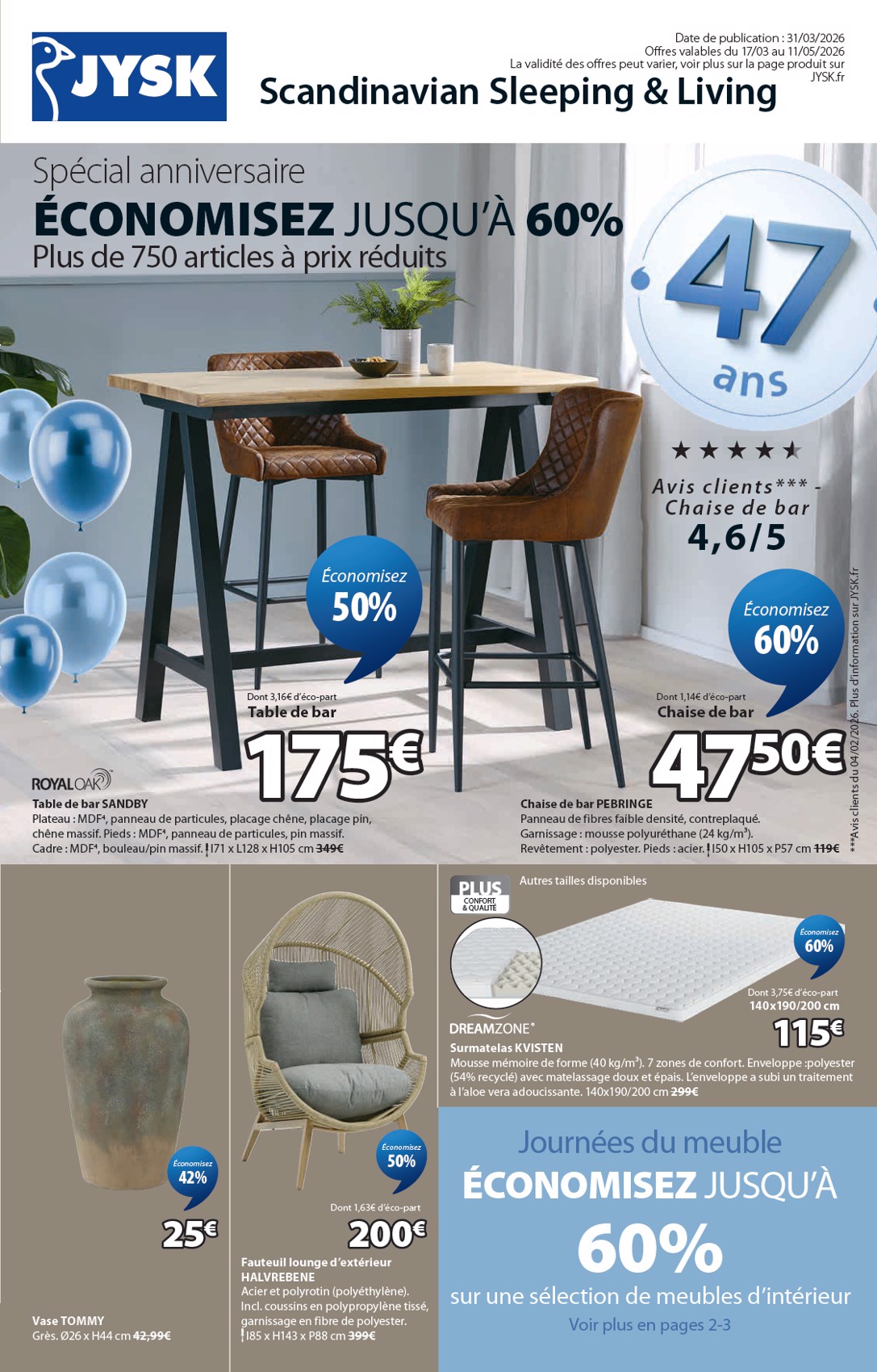 jysk - Catalogue JYSK valable du 31/03/2026 au 11/05/2026