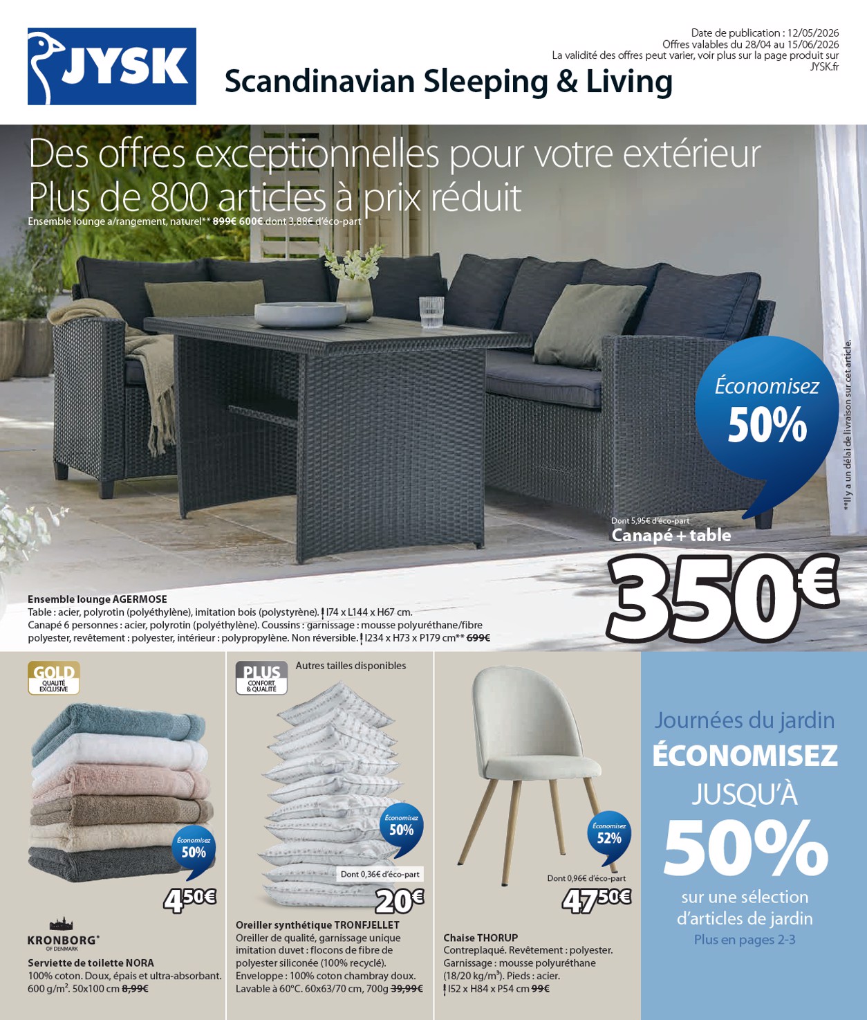 jysk - Current JYSK leaflet valid from du mardi 12/05/2026 to du lundi 15/06/2026 - page: 1
