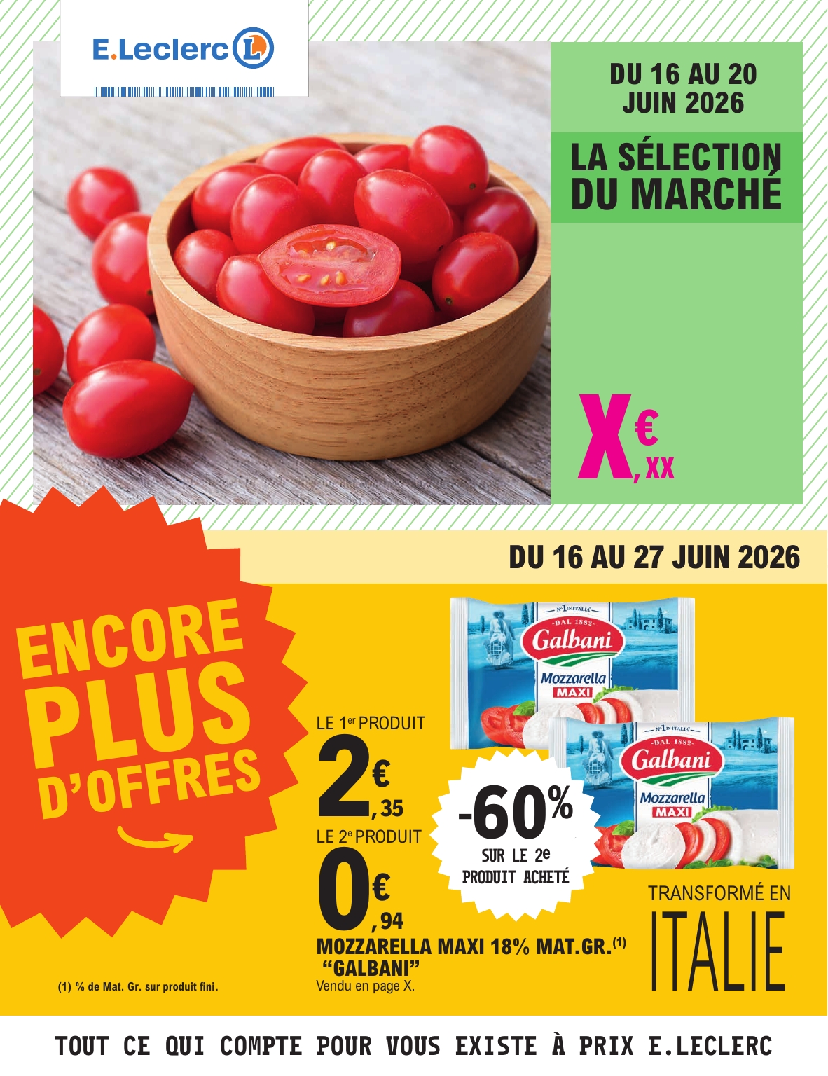 e-leclerc - Flyer E.Leclerc pour la semaine prochaine du du mardi 16/06/2026 au du samedi 27/06/2026