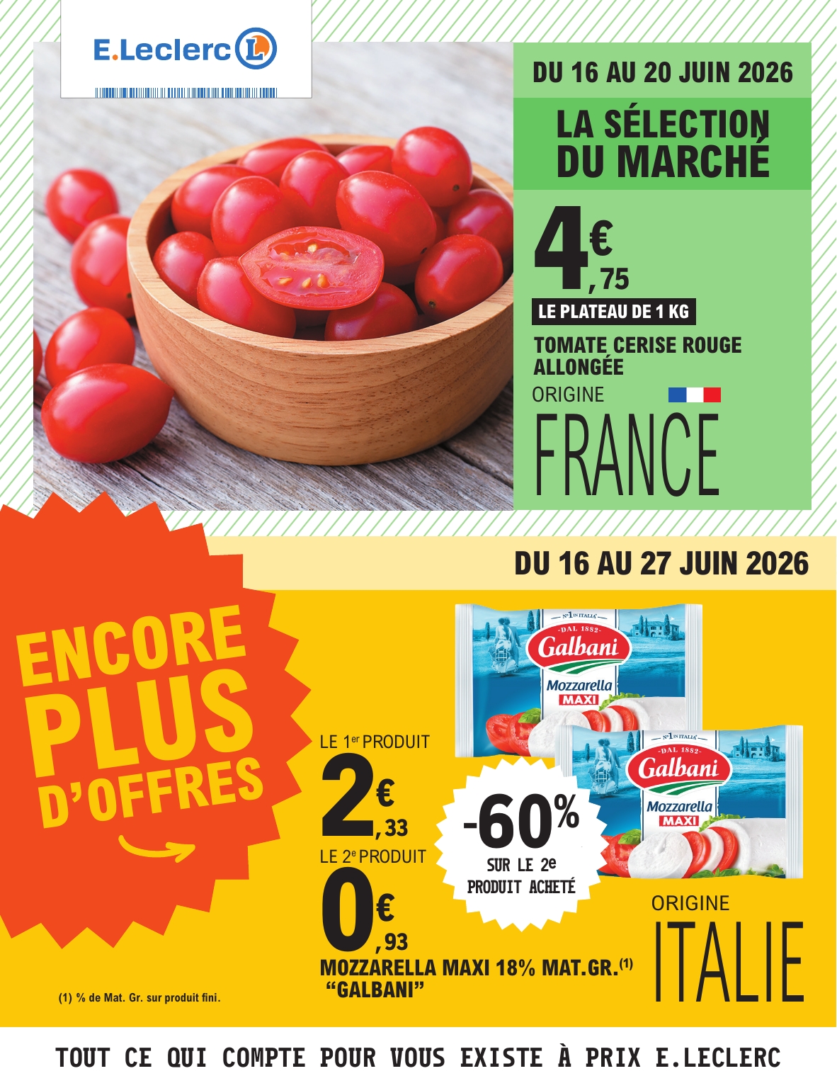 e-leclerc - Current E.Leclerc leaflet valid from du mardi 16/06/2026 to du samedi 27/06/2026 - page: 1