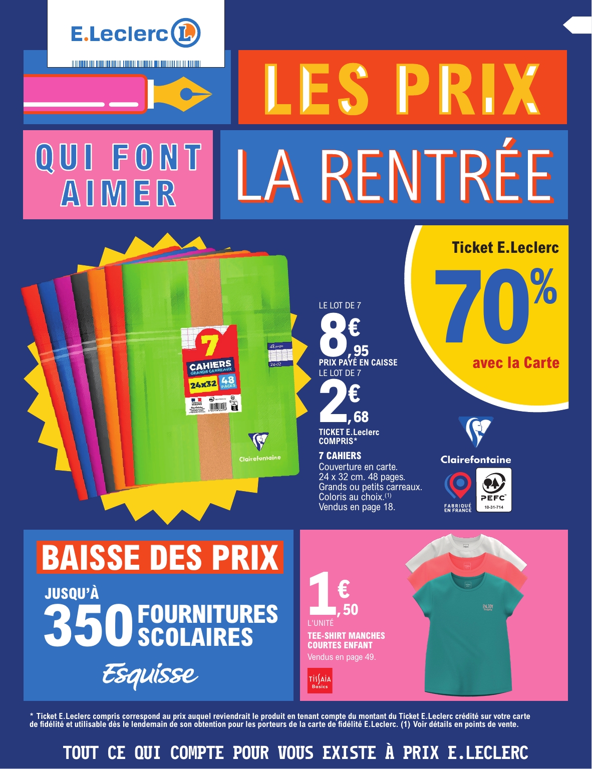 e-leclerc - Flyer E.Leclerc - Rentrée des Classes pour la semaine prochaine du du mardi 28/07/2026 au du samedi 29/08/2026