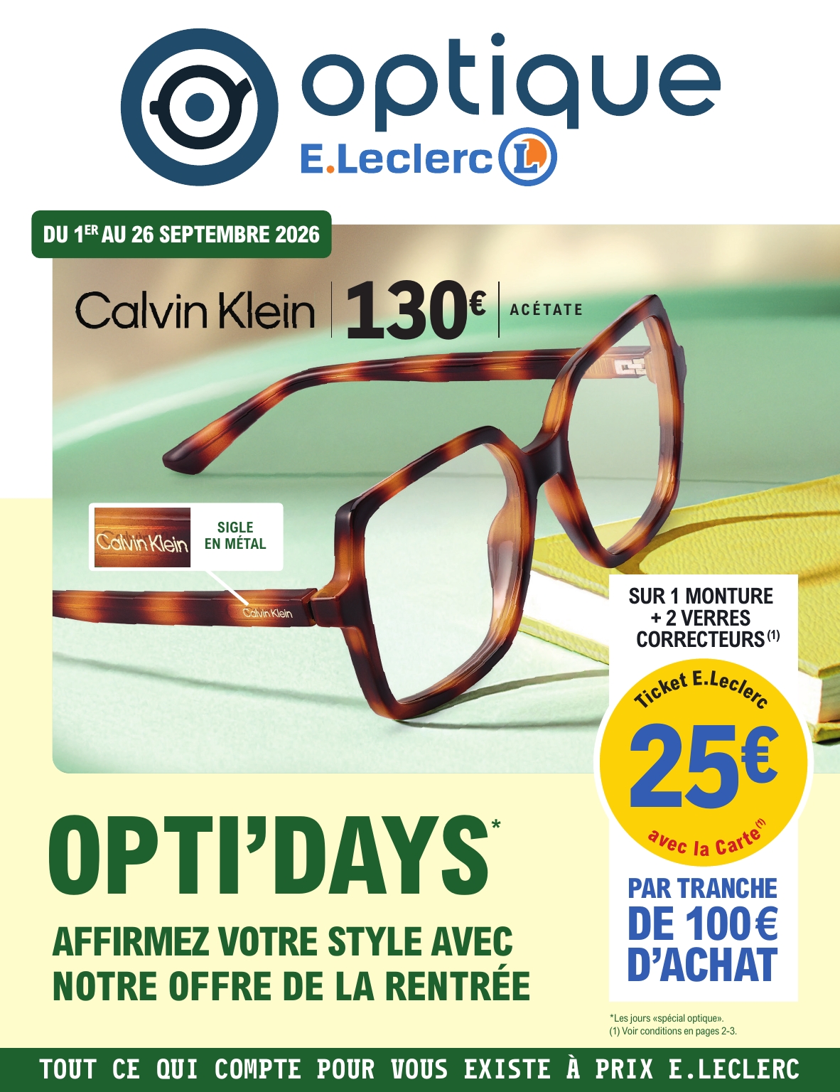 e-leclerc - Flyer E.Leclerc - Opti'Days de la rentrée pour la semaine prochaine du du mardi 01/09/2026 au du samedi 26/09/2026