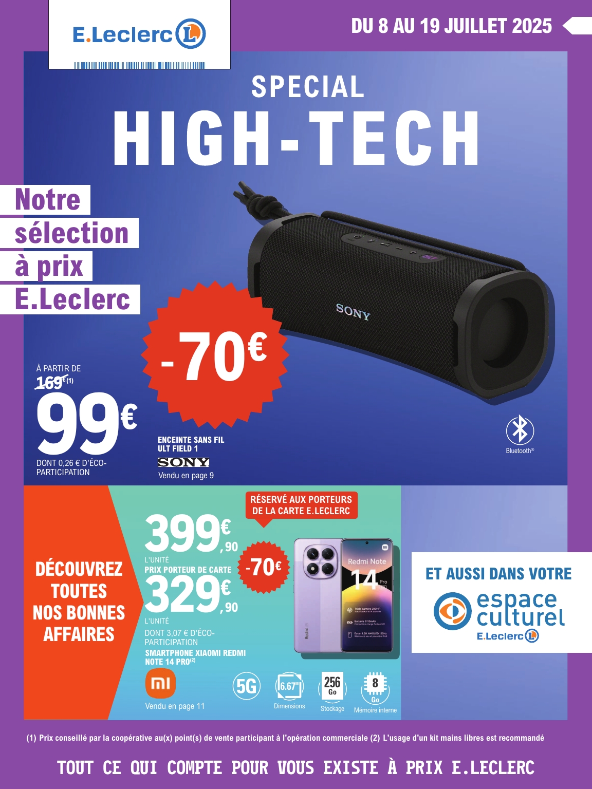e-leclerc - Catalogue E.Leclerc - Spécial High Tech valable du 08/07 au 19/07