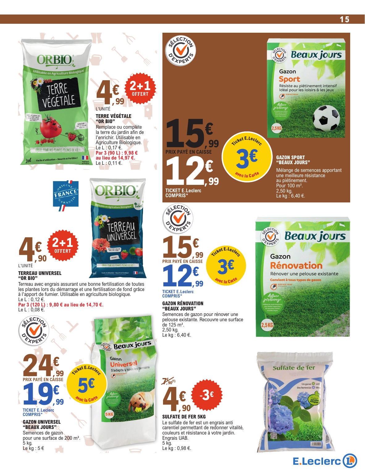 e-leclerc - Catalogue E.Leclerc - Jardin valable du 03/03/2026 au 15/03/2026 - page: 15