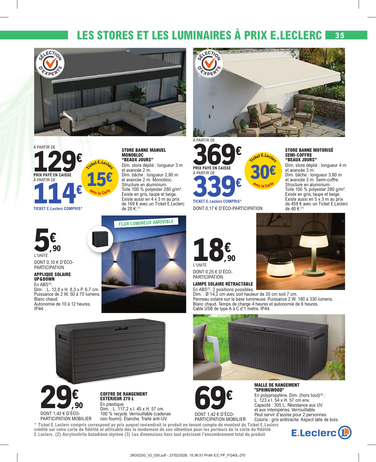 e-leclerc - Current E.Leclerc - Brico leaflet valid from du mardi 07/04/2026 to du samedi 25/04/2026 - page: 35