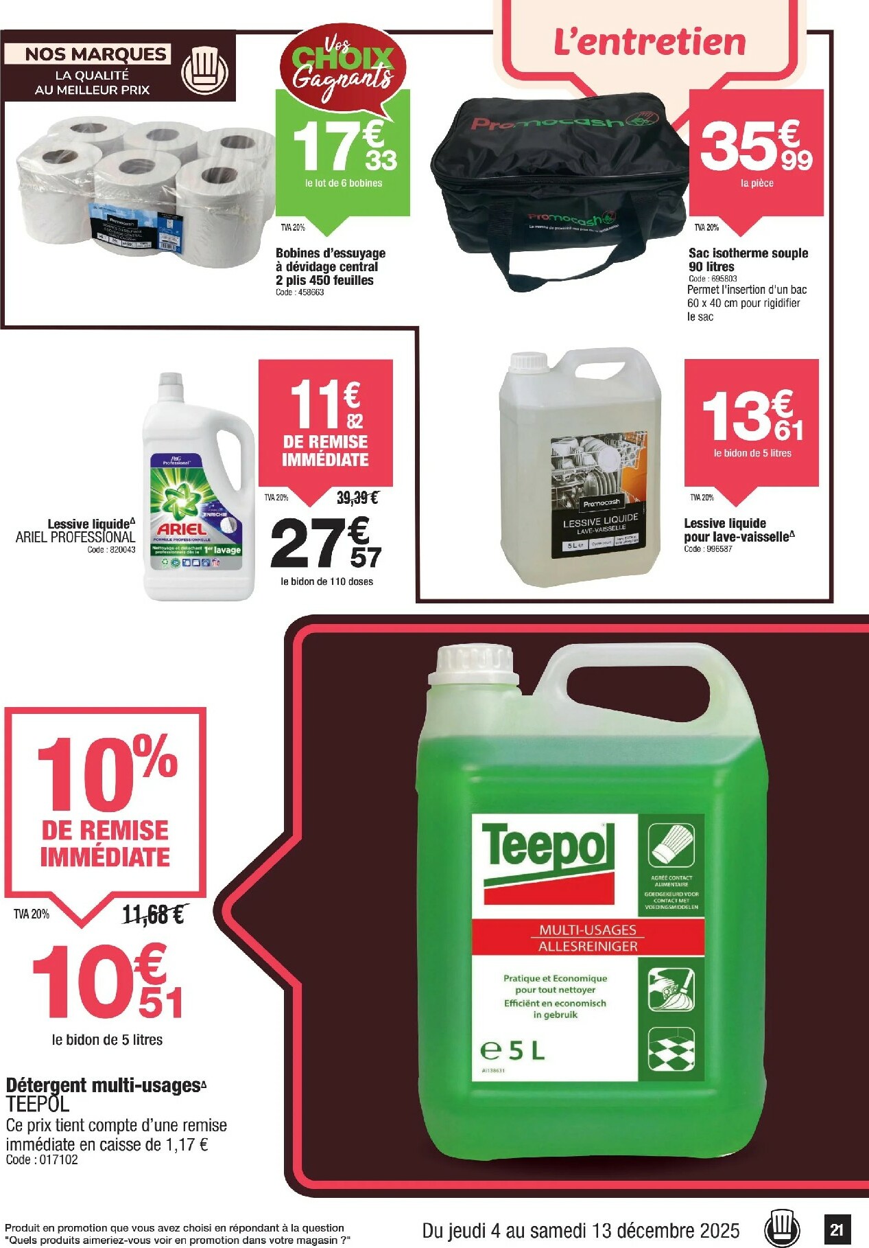 promocash - Catalogue Promocash valable du 04/12 au 13/12 - page: 21