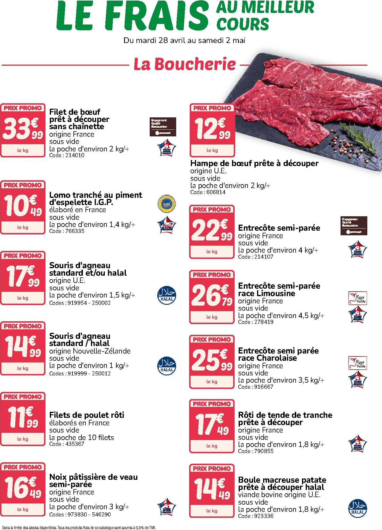 promocash - Current Promocash - Le Frais leaflet valid from du mardi 28/04/2026 to du samedi 02/05/2026