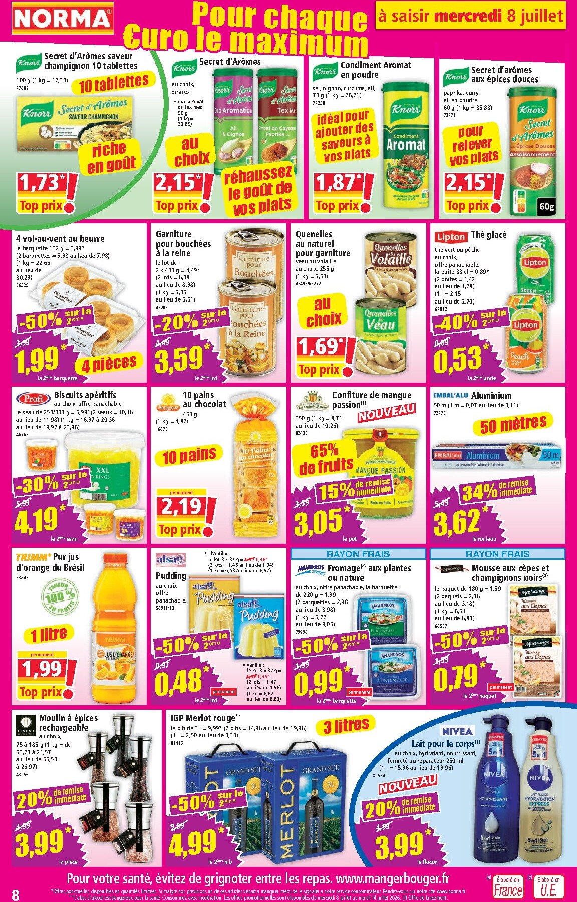 norma - Flyer NORMA pour la semaine prochaine du du mercredi 08/07/2026 au du mardi 14/07/2026 - page: 8