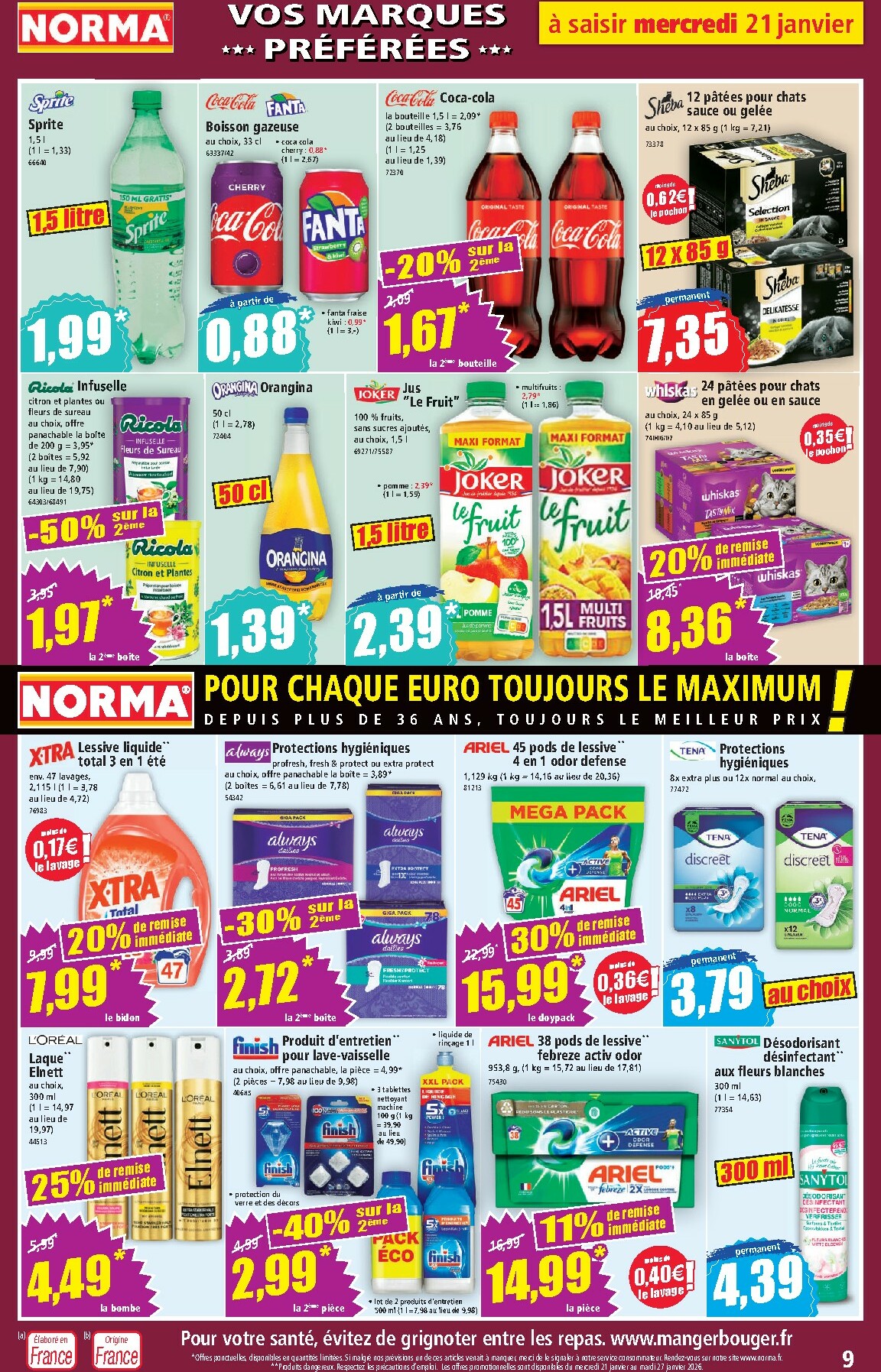 norma - Catalogue NORMA valable du 21/01 au 27/01 - page: 9