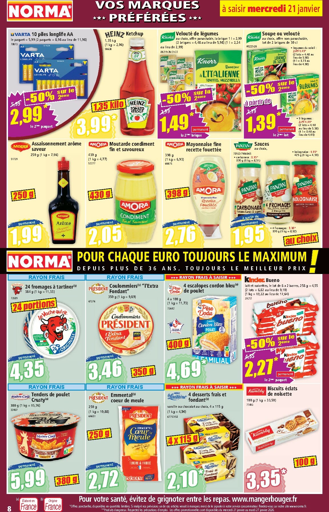 norma - Catalogue NORMA valable du 21/01 au 27/01 - page: 8