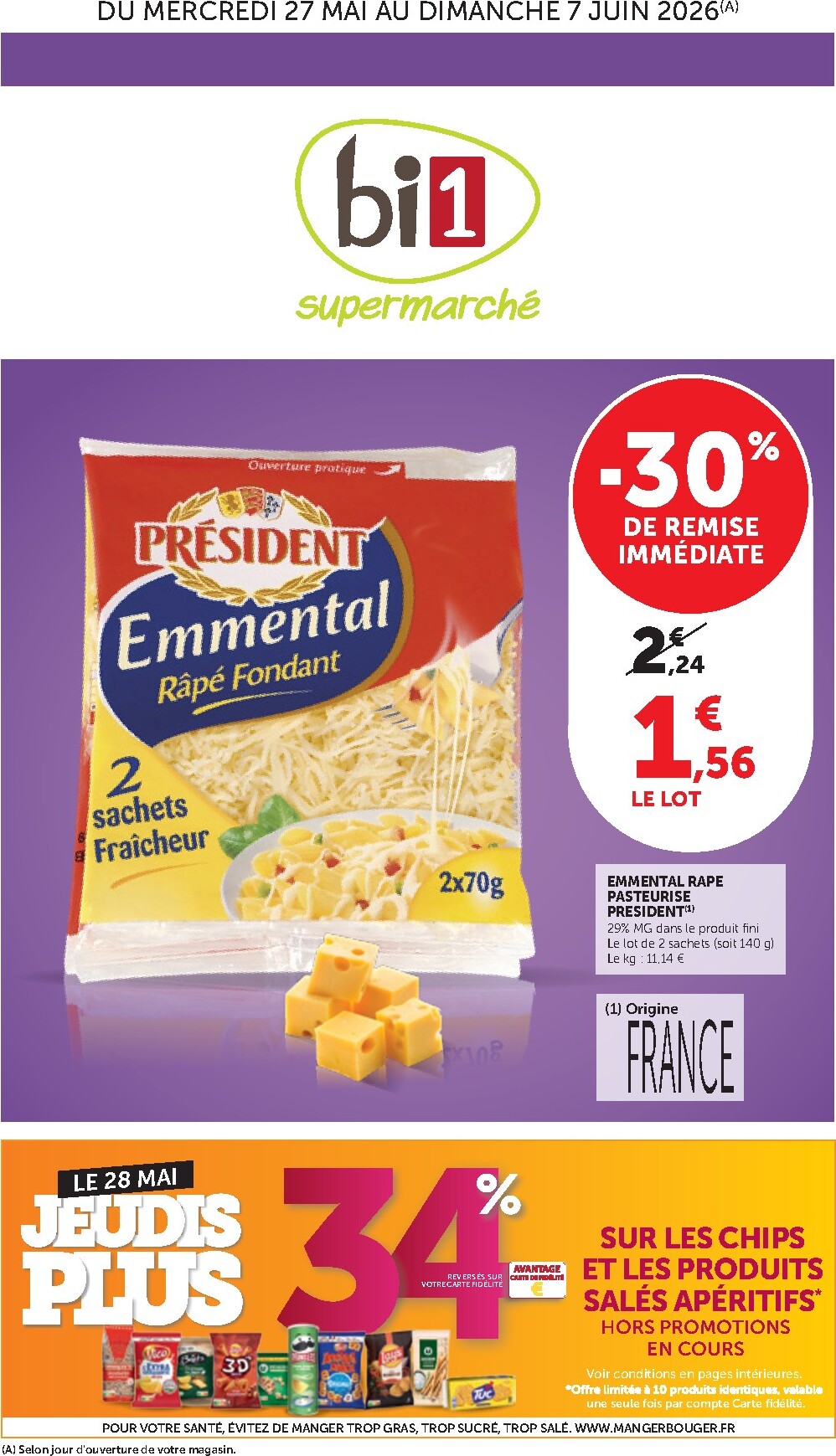 bi1 - Current Bi1 leaflet valid from du mercredi 27/05/2026 to du dimanche 07/06/2026