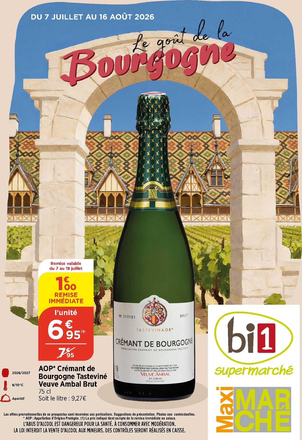 bi1 - Current Bi1 - Bourgogne leaflet valid from du mardi 07/07/2026 to du dimanche 16/08/2026
