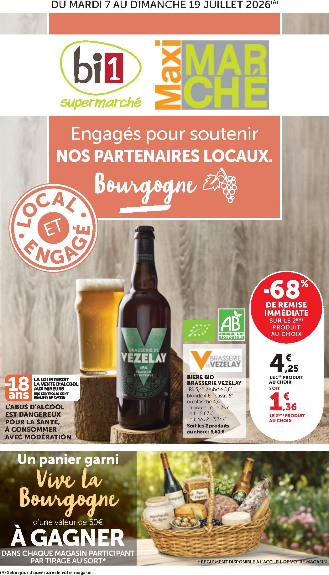 bi1 - Current Bi1 - Supermarché, Maximarché leaflet valid from du mardi 07/07/2026 to du dimanche 19/07/2026