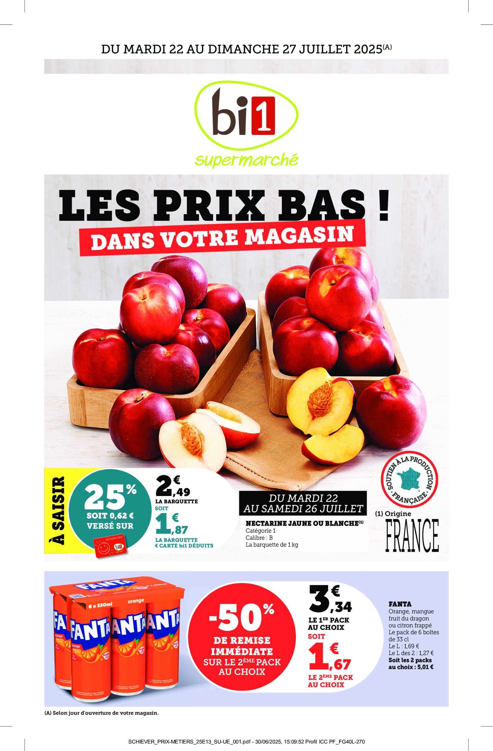 bi1 - Catalogue Bi1 valable du 22/07 au 27/07 - page: 1