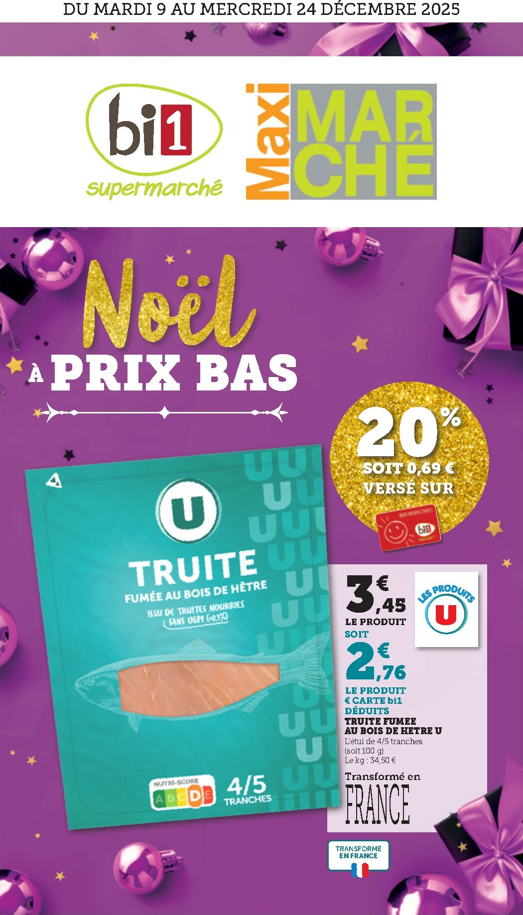 bi1 - Catalogue Bi1 - Noël valable du 09/12 au 24/12