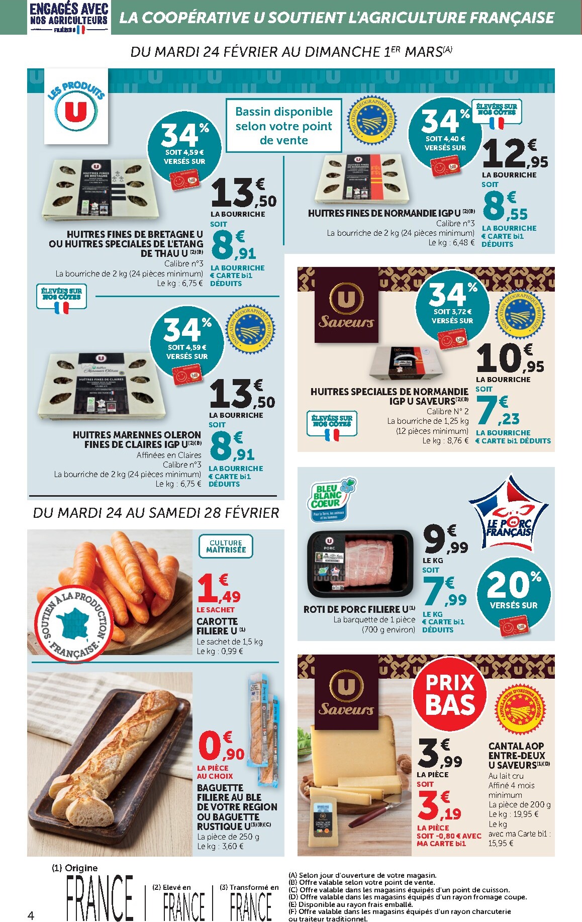 bi1 - Catalogue Bi1 Supermarché - Chaource, Baugy, Voujeaucourt, Lavans-les-Saint-Claude, Salins-les-Bains, La Pacaudière, Lormes, Saint-Pierre-le-Moûtier, La Clayette, Louhans, Verdun-sur-le-Doubs, Ancy-le-Franc, Bléneau valable du 24/02/2026 au 08/03/202 - page: 4