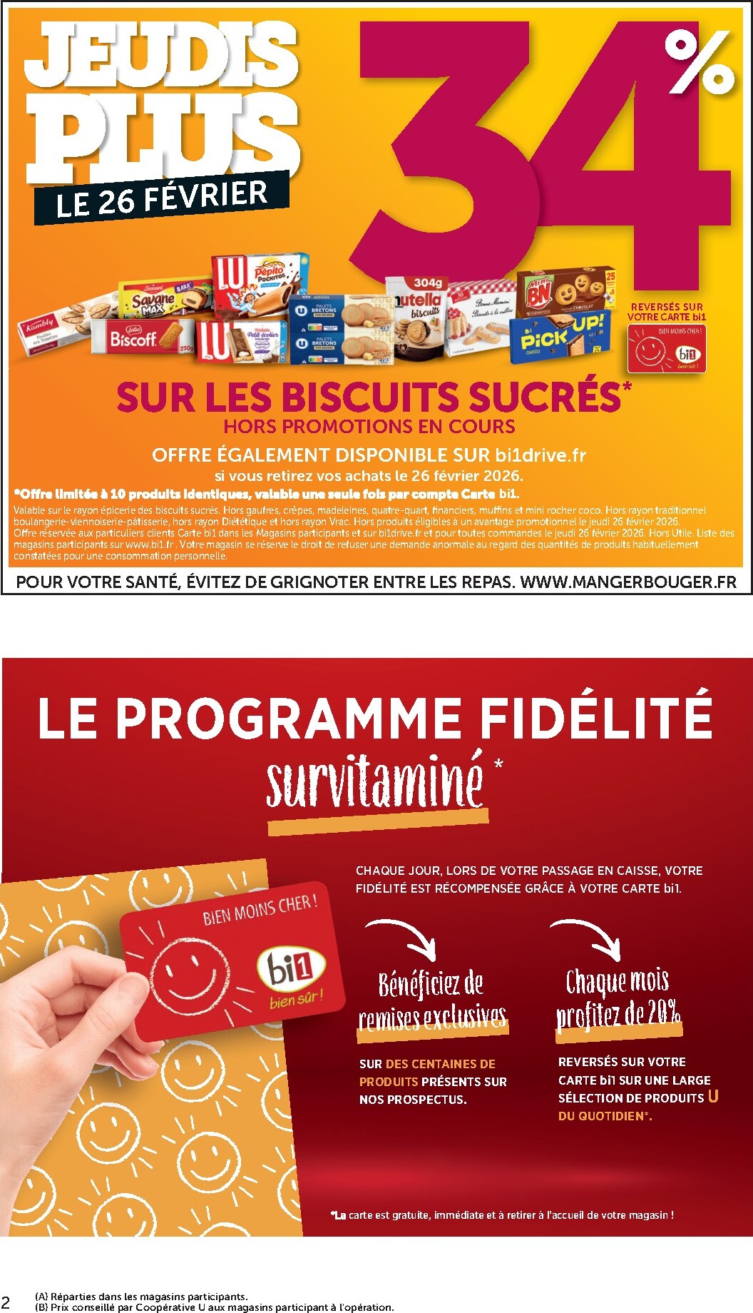 bi1 - Catalogue Bi1 Supermarché - Chaource, Baugy, Voujeaucourt, Lavans-les-Saint-Claude, Salins-les-Bains, La Pacaudière, Lormes, Saint-Pierre-le-Moûtier, La Clayette, Louhans, Verdun-sur-le-Doubs, Ancy-le-Franc, Bléneau valable du 24/02/2026 au 08/03/202 - page: 2