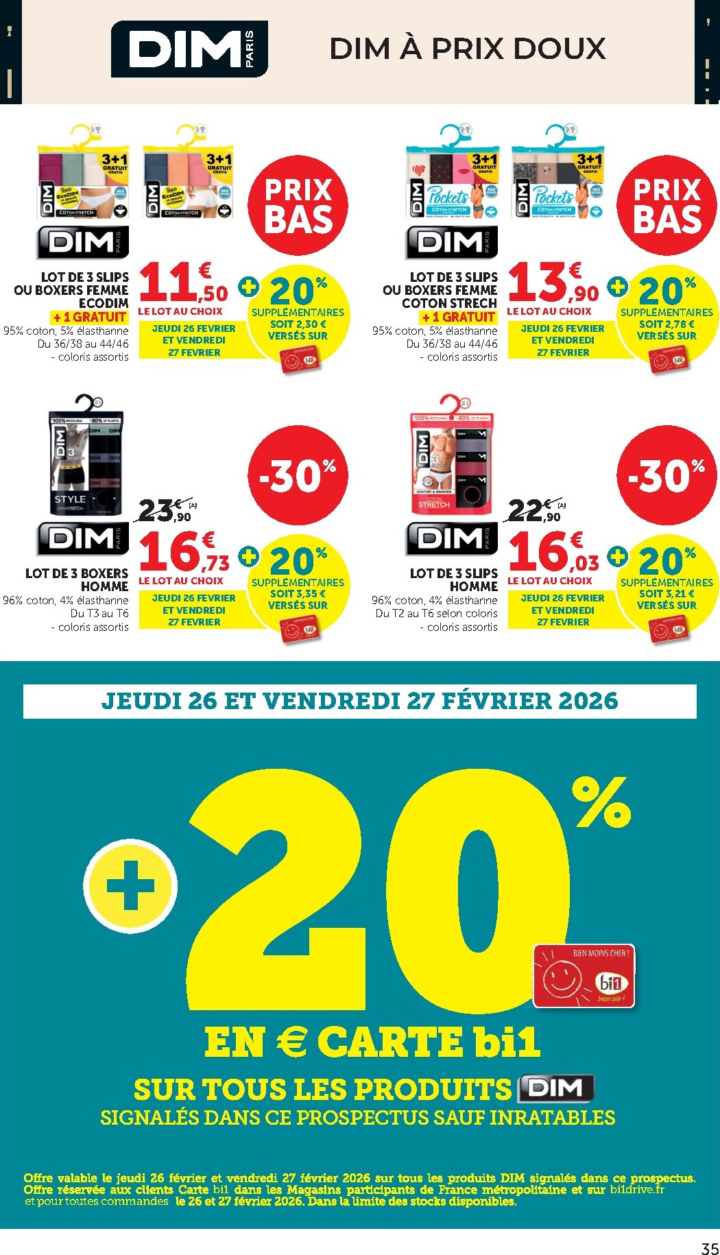 bi1 - Catalogue Bi1 Supermarché - Dompierre-sur-Besbre, Clamecy, Veigy-Foncenez, Auxerre valable du 24/02/2026 au 08/03/2026 - page: 35