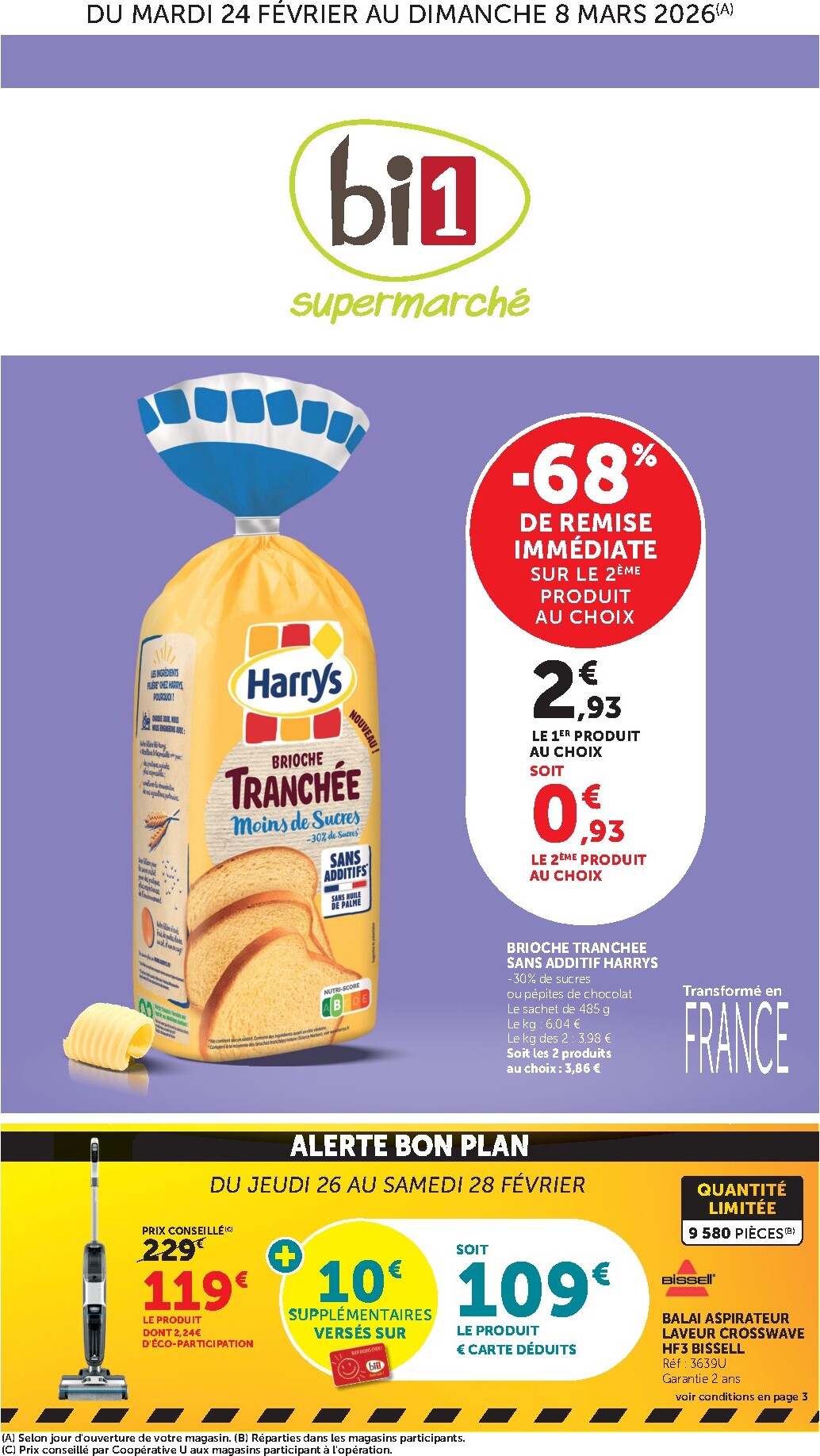 bi1 - Catalogue Bi1 Supermarché - Dompierre-sur-Besbre, Clamecy, Veigy-Foncenez, Auxerre valable du 24/02/2026 au 08/03/2026