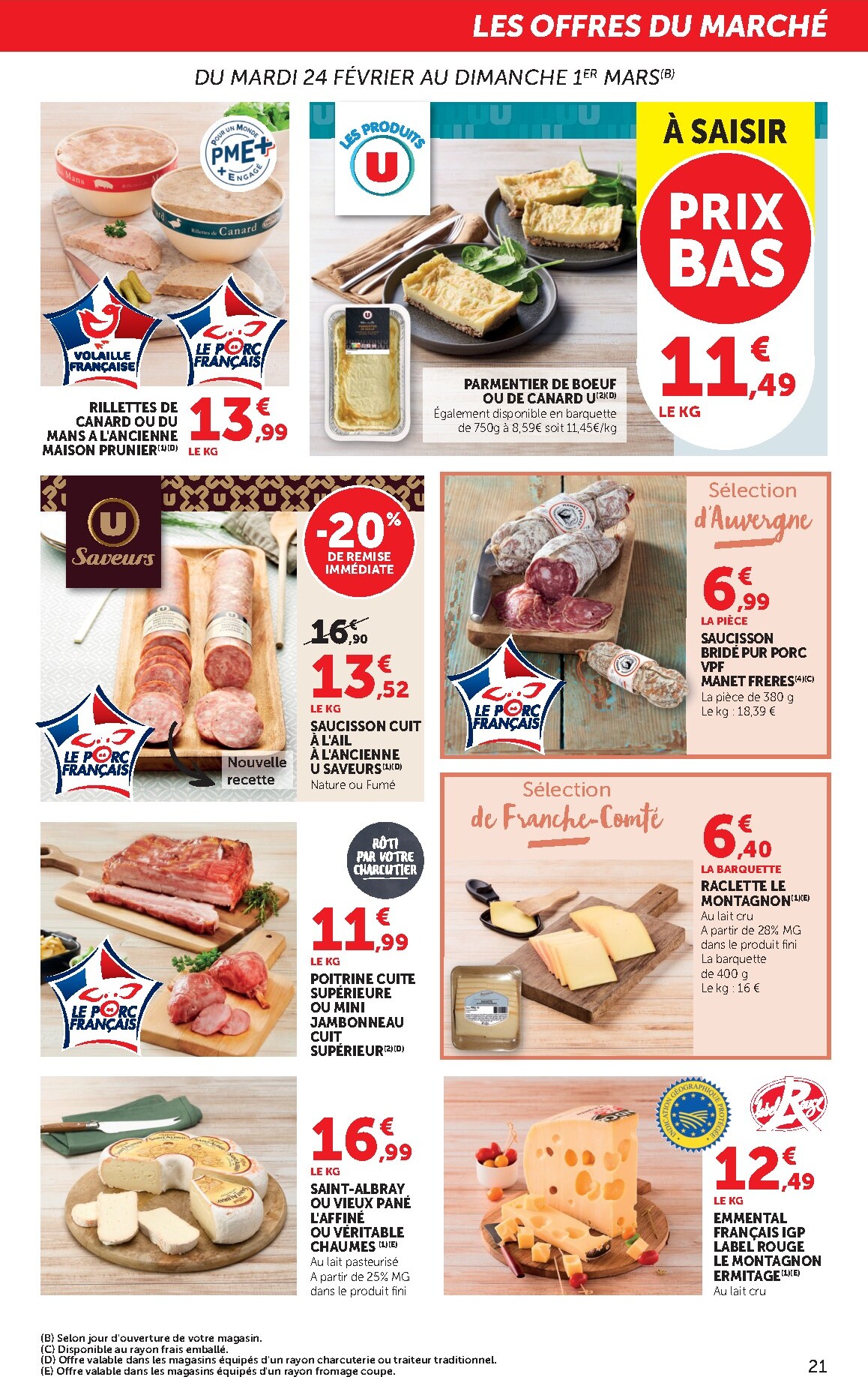 bi1 - Catalogue Bi1 Supermarché - Lurcy-Lévis, Ervy-le-Châtel, La Guerche-sur-l’Aubois, Aiserey, Selongey, Venarey-les-Laumes, Champs-sur-Yonne, Pont-sur-Yonne, Saint-Fargeau, Saint-Georges-sur-Baulche, Vermenton valable du 24/02/2026 au 08/03/2026 - page: 21