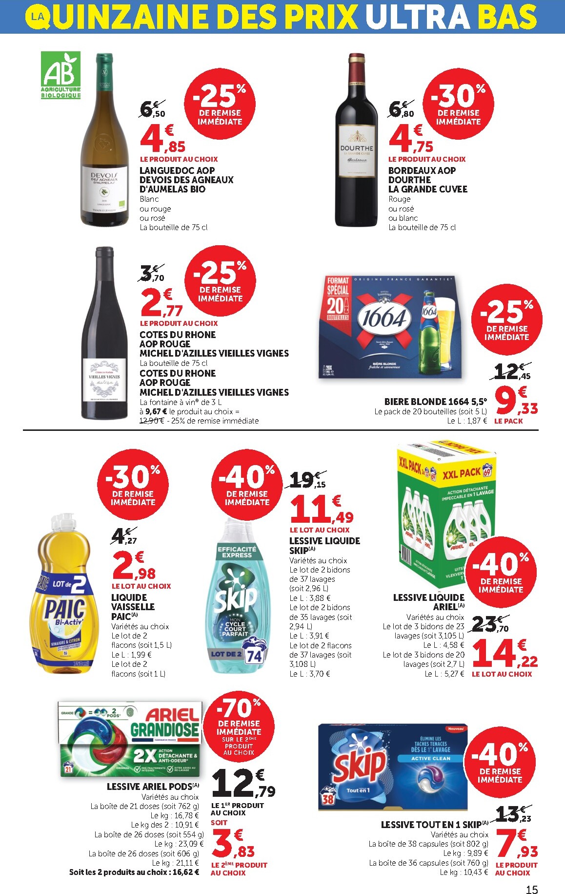 bi1 - Catalogue Bi1 Supermarché - Lurcy-Lévis, Ervy-le-Châtel, La Guerche-sur-l’Aubois, Aiserey, Selongey, Venarey-les-Laumes, Champs-sur-Yonne, Pont-sur-Yonne, Saint-Fargeau, Saint-Georges-sur-Baulche, Vermenton valable du 03/03/2026 au 15/03/2026 - page: 15