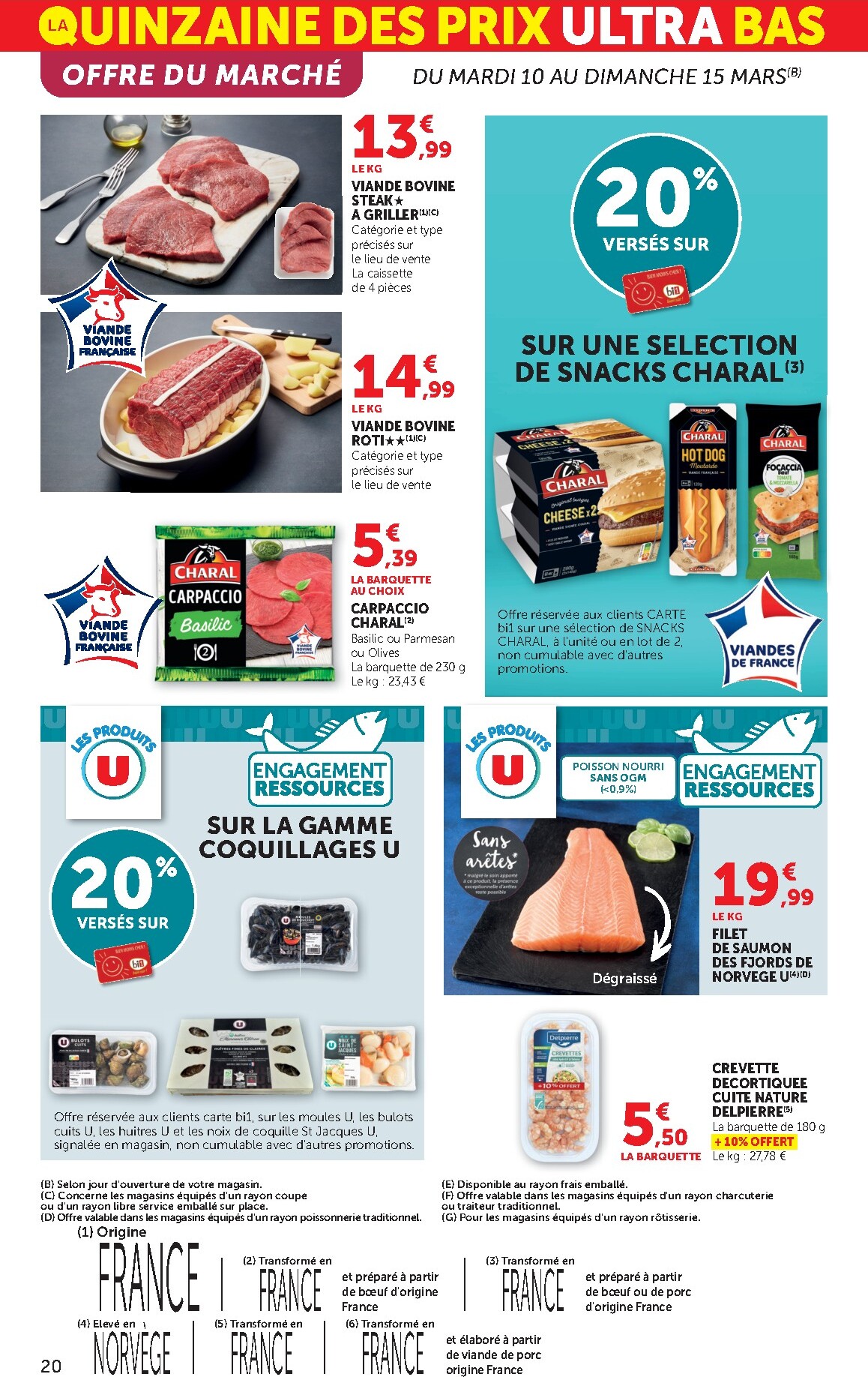 bi1 - Catalogue Bi1 Supermarché - Lurcy-Lévis, Ervy-le-Châtel, La Guerche-sur-l’Aubois, Aiserey, Selongey, Venarey-les-Laumes, Champs-sur-Yonne, Pont-sur-Yonne, Saint-Fargeau, Saint-Georges-sur-Baulche, Vermenton valable du 10/03/2026 au 22/03/2026 - page: 20