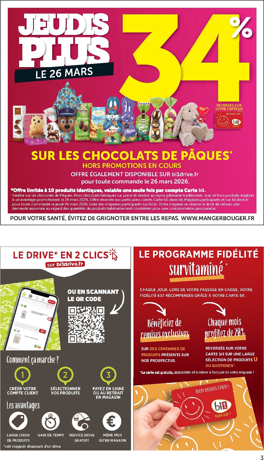 bi1 - Catalogue Bi1 Supermarché - Chaource, Voujeaucourt, Lavans-les-Saint-Claude, Salins-les-Bains, La Pacaudière, Lormes, Saint-Pierre-le-Moûtier, La Clayette, Louhans, Verdun-sur-le-Doubs, Ancy-le-Franc, Bléneau valable du 17/03/2026 au 29/03/2026 - page: 3