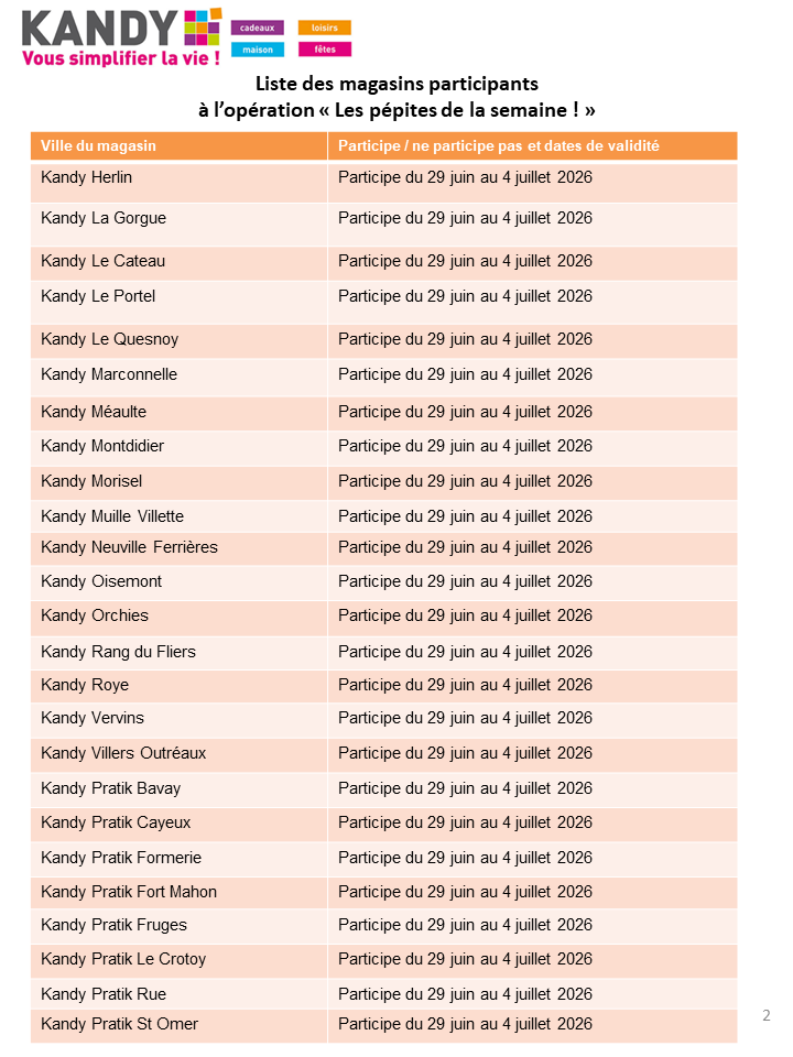 kandy - Flyer Kandy pour la semaine prochaine du du lundi 29/06/2026 au du samedi 04/07/2026 - page: 14